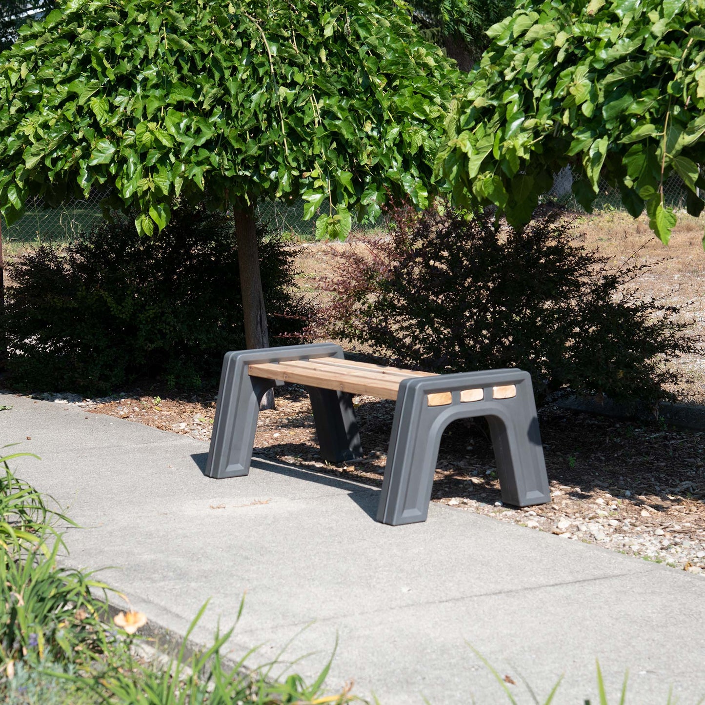 Custom Length Lightweight Backless Bench Ends Graphite alt 5