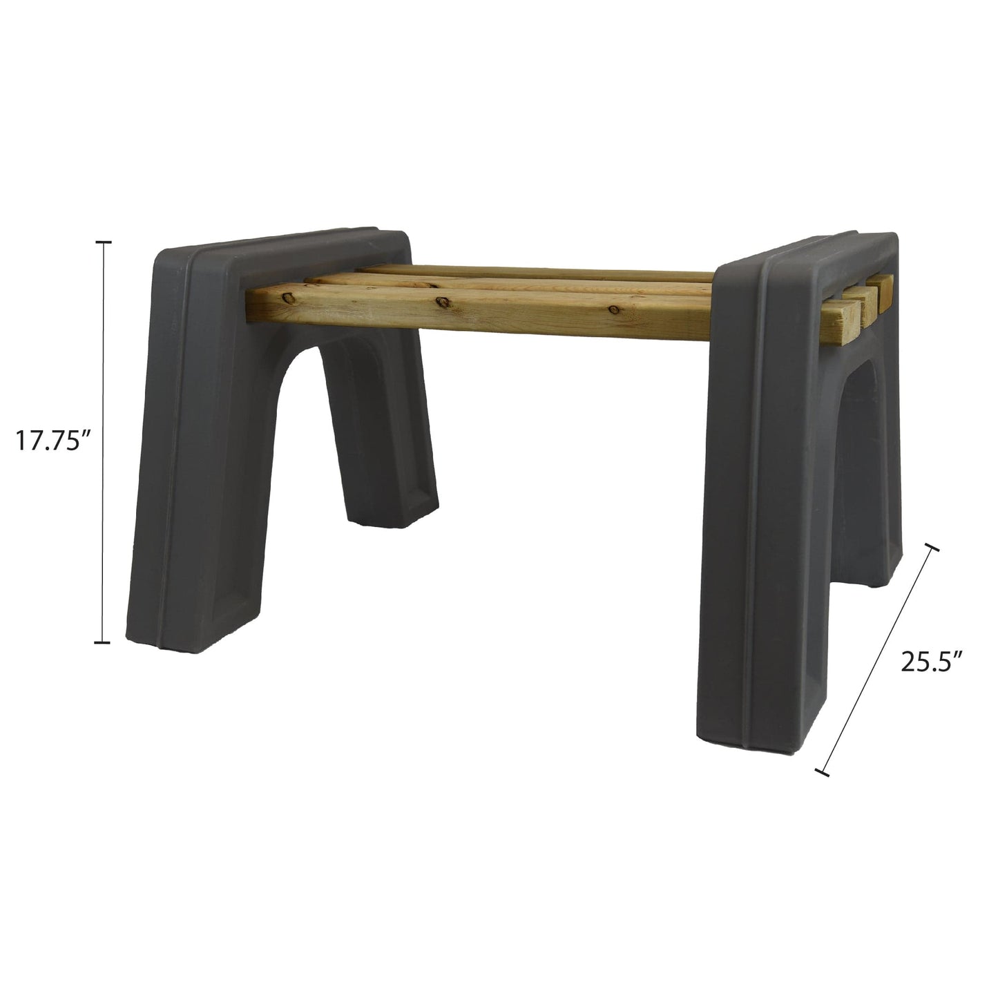 Custom Length Lightweight Backless Bench Ends Graphite alt 7