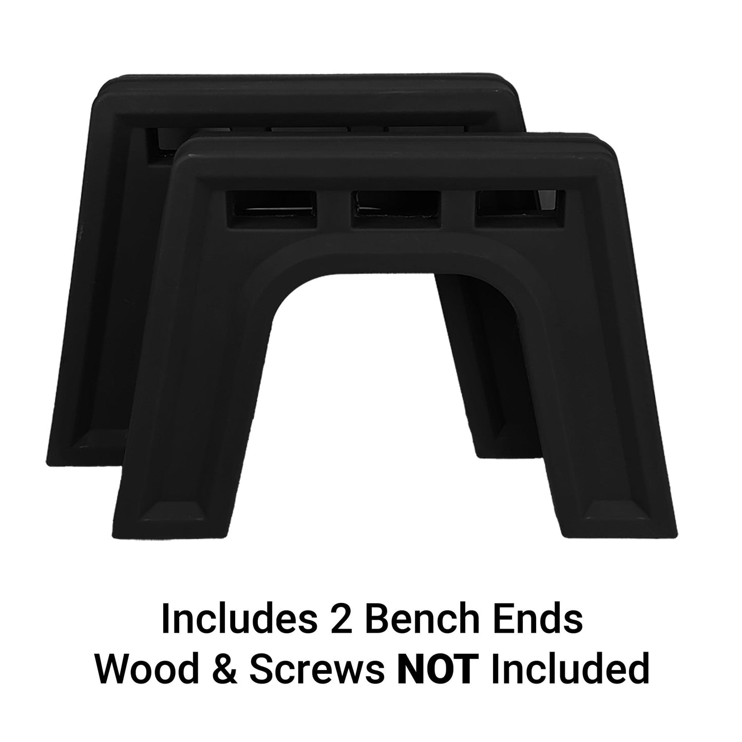 Custom Length Lightweight Backless Bench Ends Black alt 1