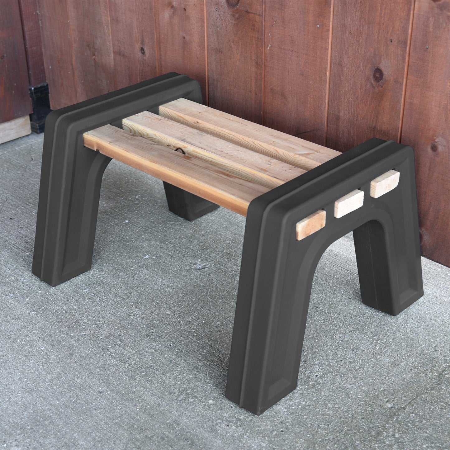 Custom Length Lightweight Backless Bench Ends Black alt 3