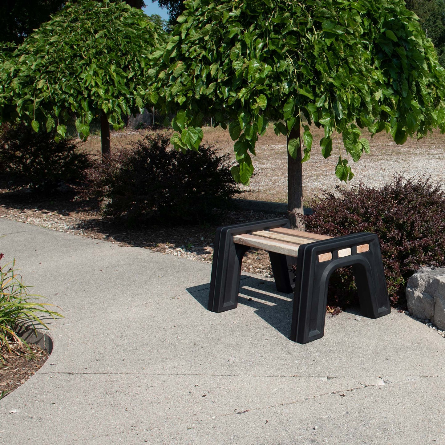 Custom Length Lightweight Backless Bench Ends Black alt 5