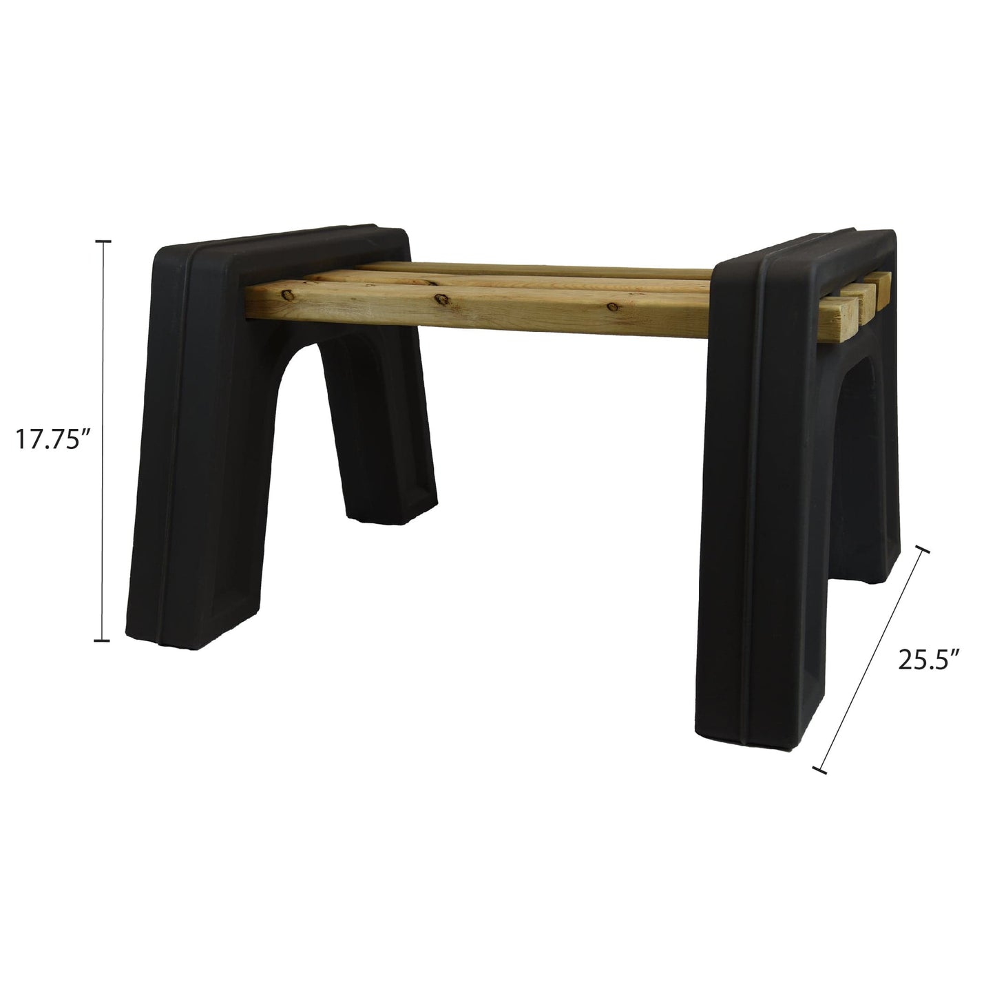 Custom Length Lightweight Backless Bench Ends Black alt 7
