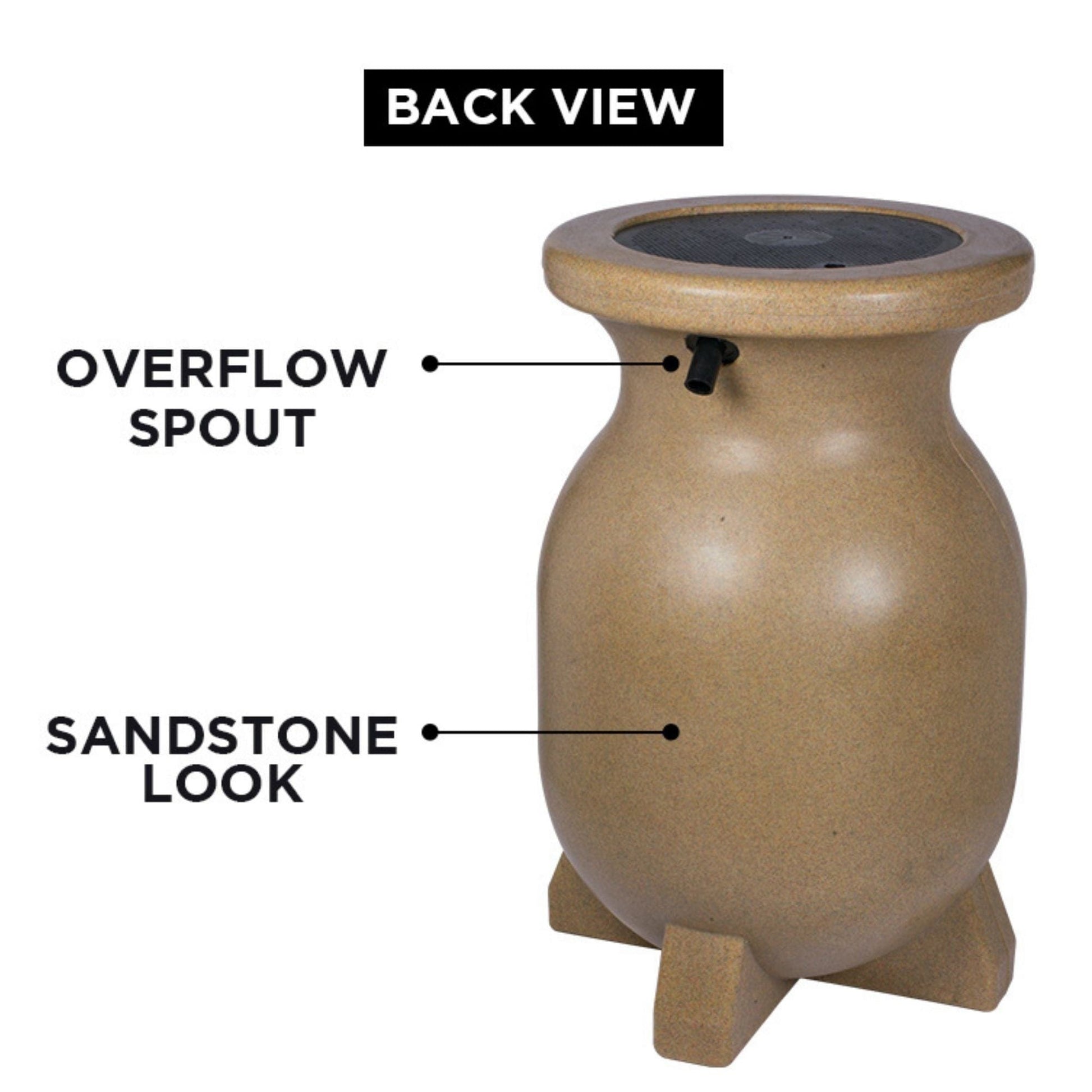 Koolscapes Decorative Rain Barrel Sandstone 55 Gal. alt 0