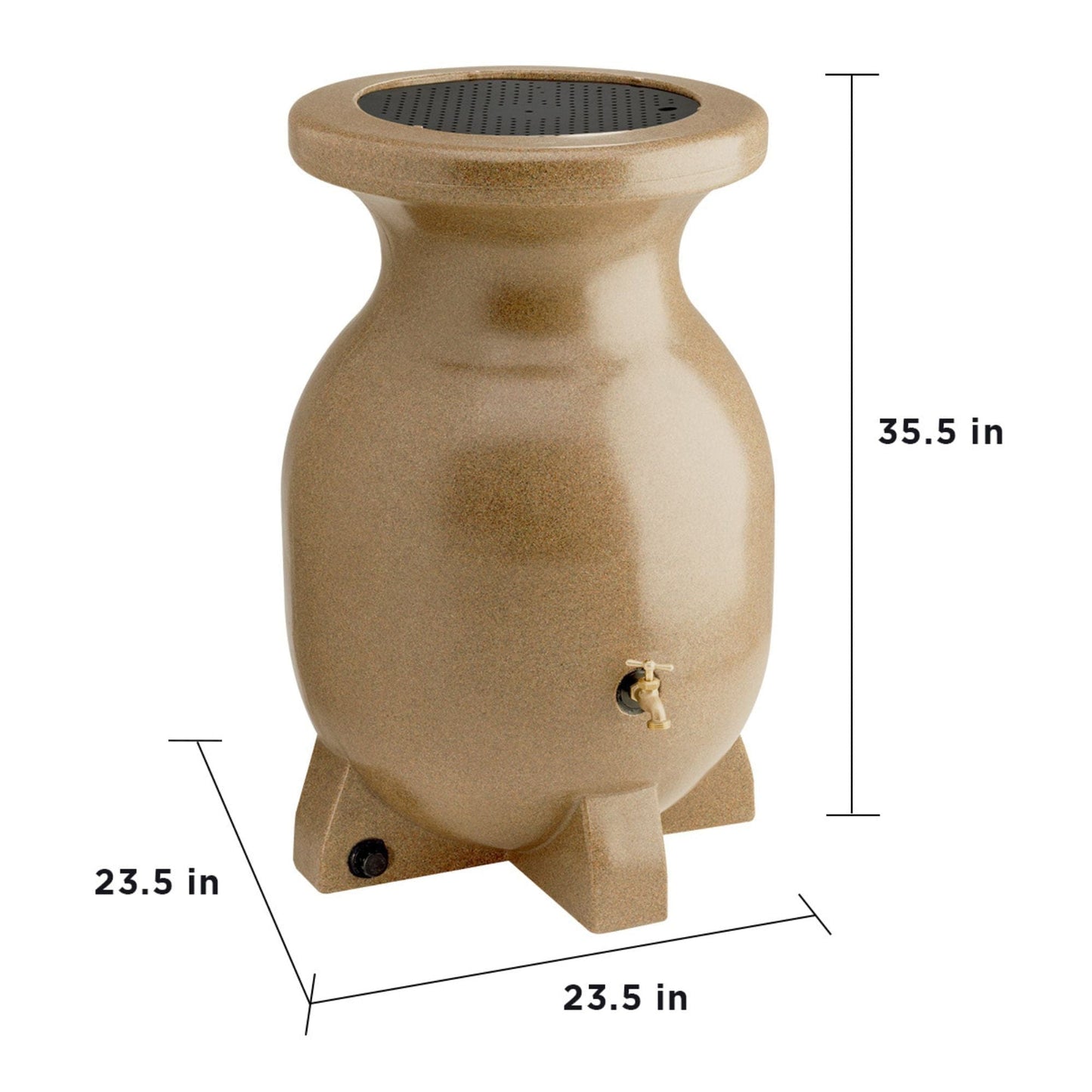 Koolscapes Decorative Rain Barrel Sandstone 55 Gal. alt 0