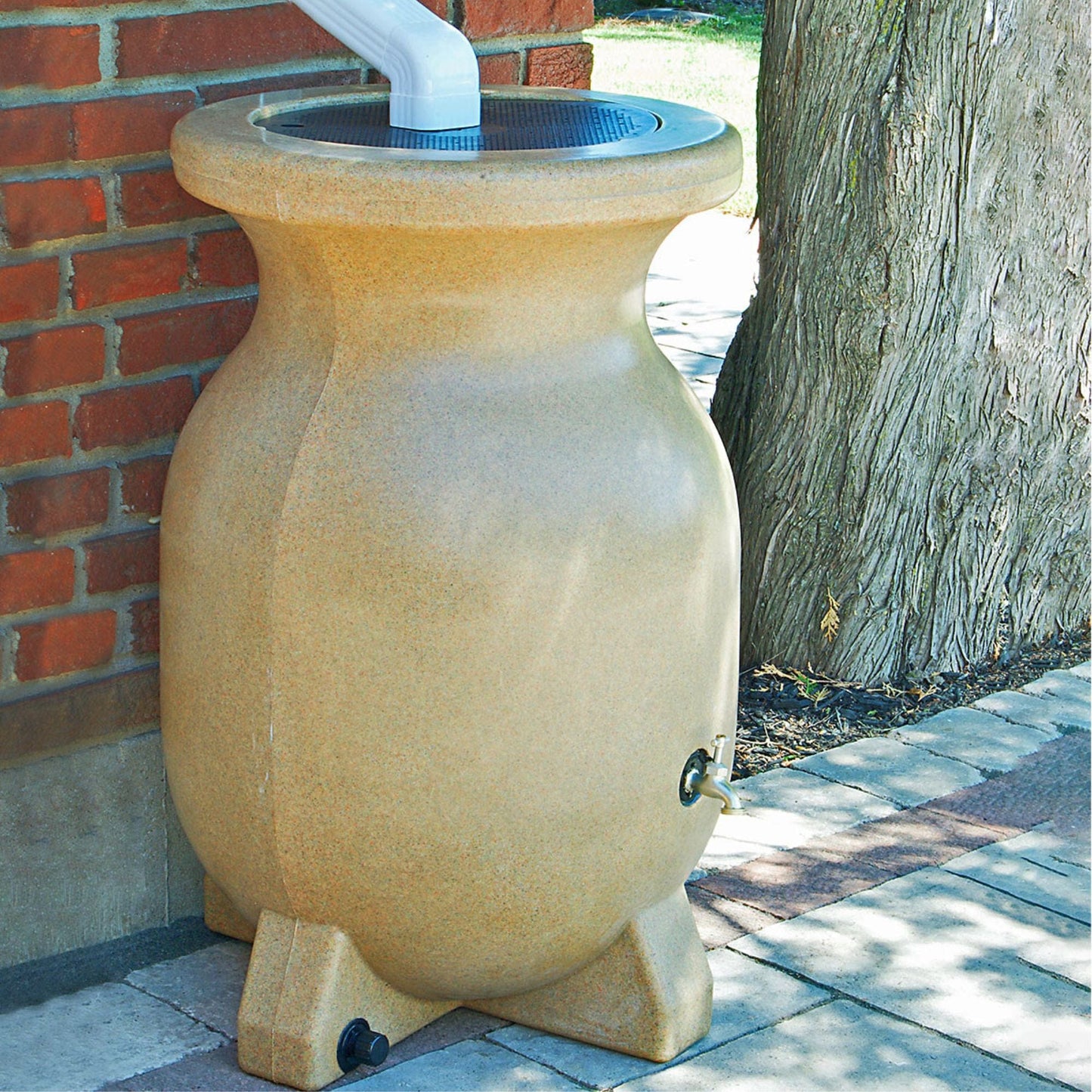 Koolscapes Decorative Rain Barrel Sandstone 55 Gal. alt 0