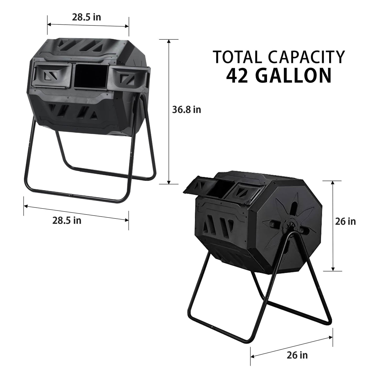 Koolscapes Dual Chamber Rotary Composter 42 Gal alt 0