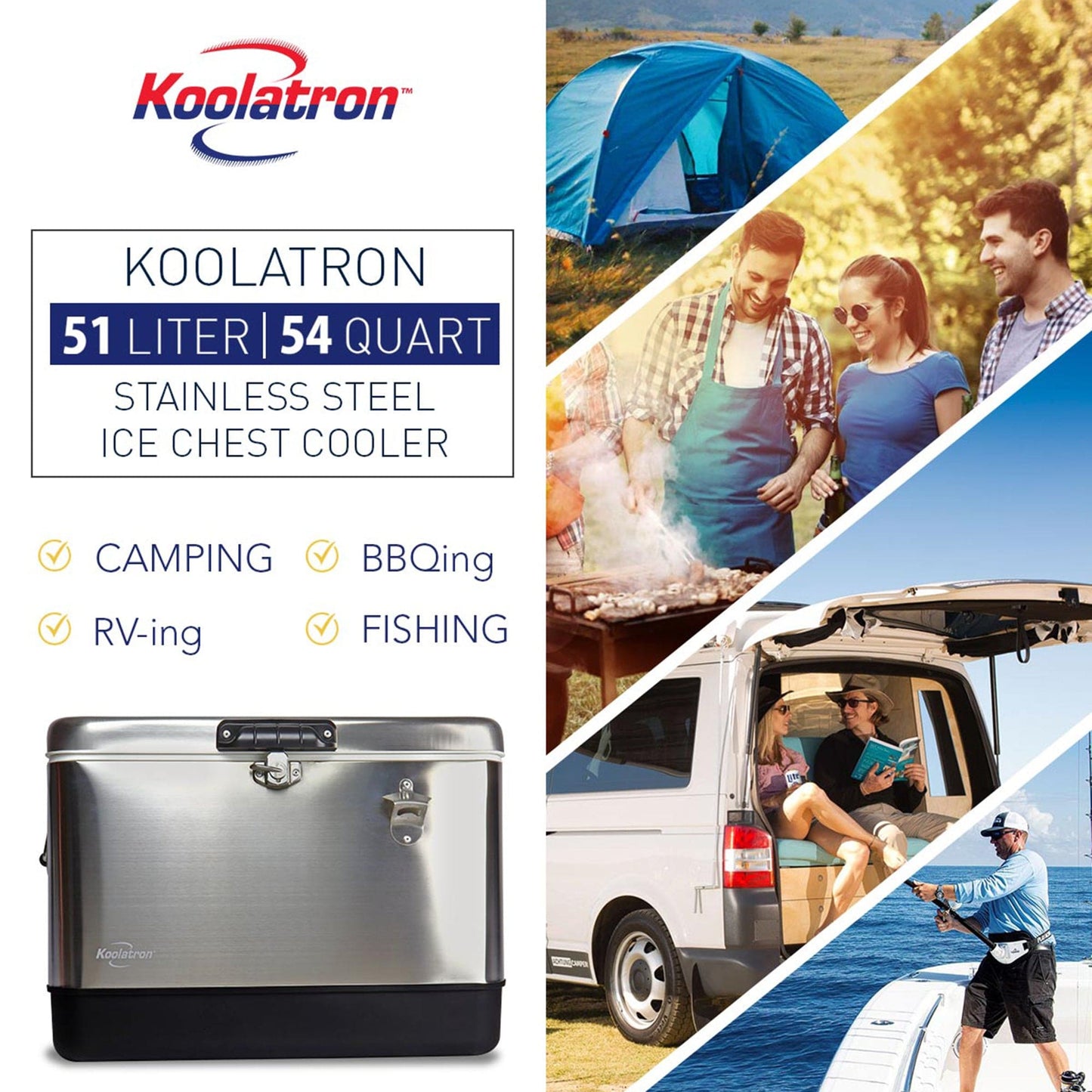 Koolatron Steel Ice Chest Cooler 54 qt. alt 0