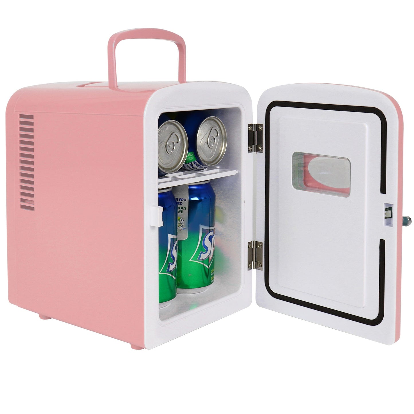 Retro Portable Mini Fridge 4L Pink 110V AC / 12V DC alt 0