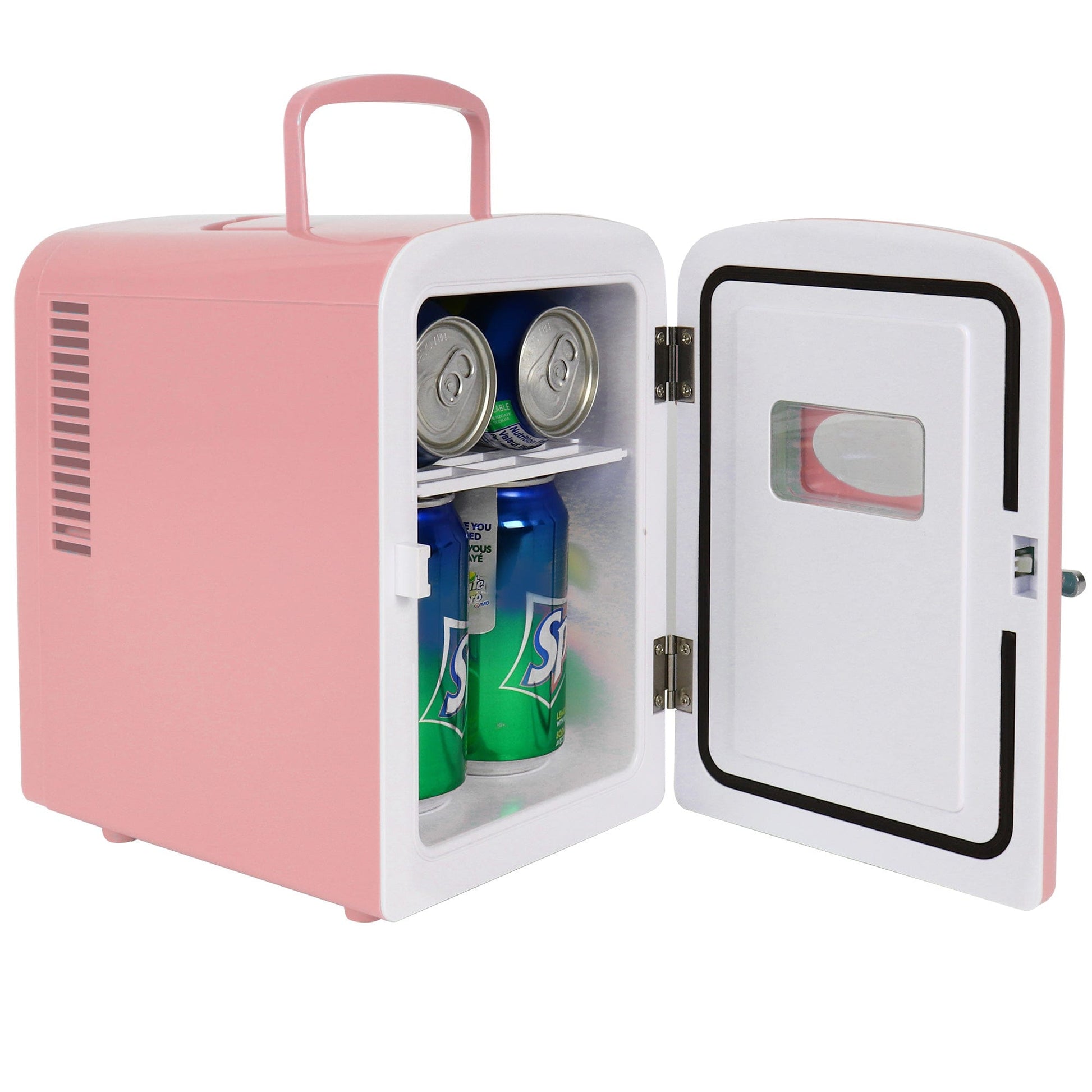 Retro Portable Mini Fridge 4L Pink 110V AC / 12V DC alt 0