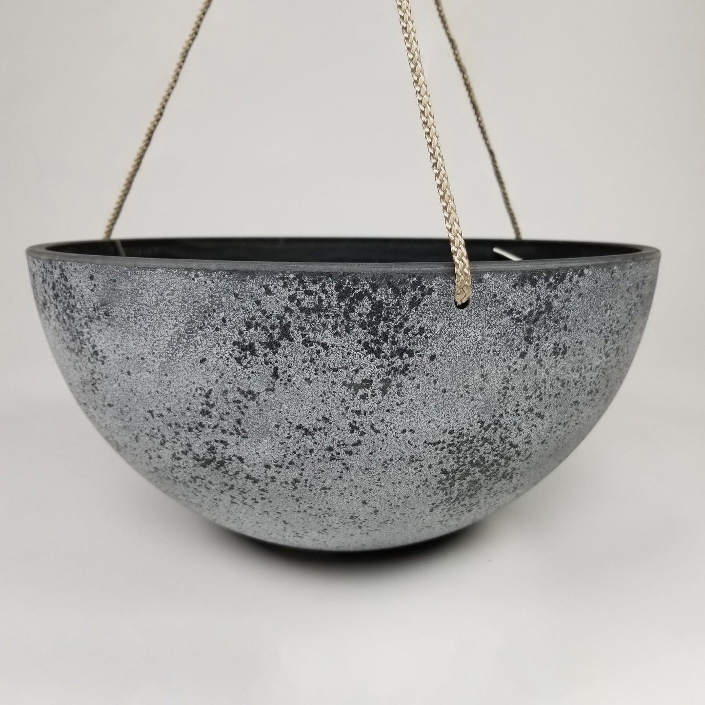 Round Spackled Hanging Planter Medium Gray alt 0