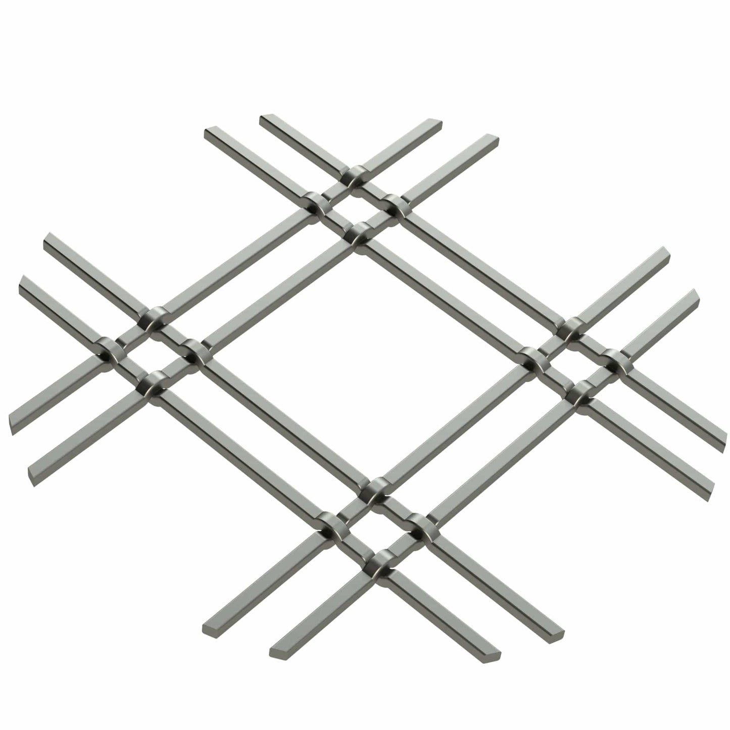 1" Flat Double Diamond Decorative Grille - Antique Pewter, 18" W x 48" L Sheet alt 0