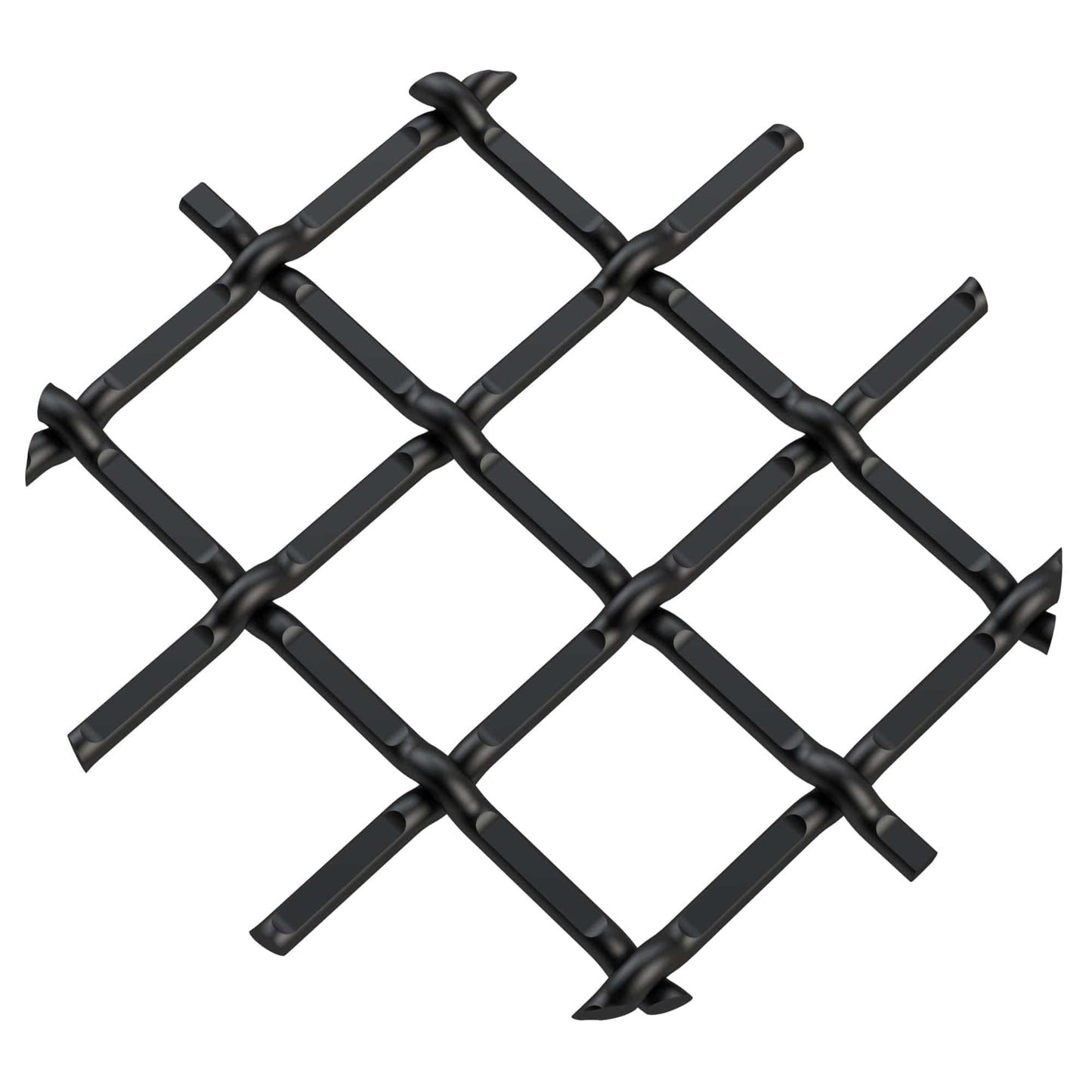 .5" Round Single Diamond Decorative Grille - Flat Black, 18" W x 48" L Sheet alt 5