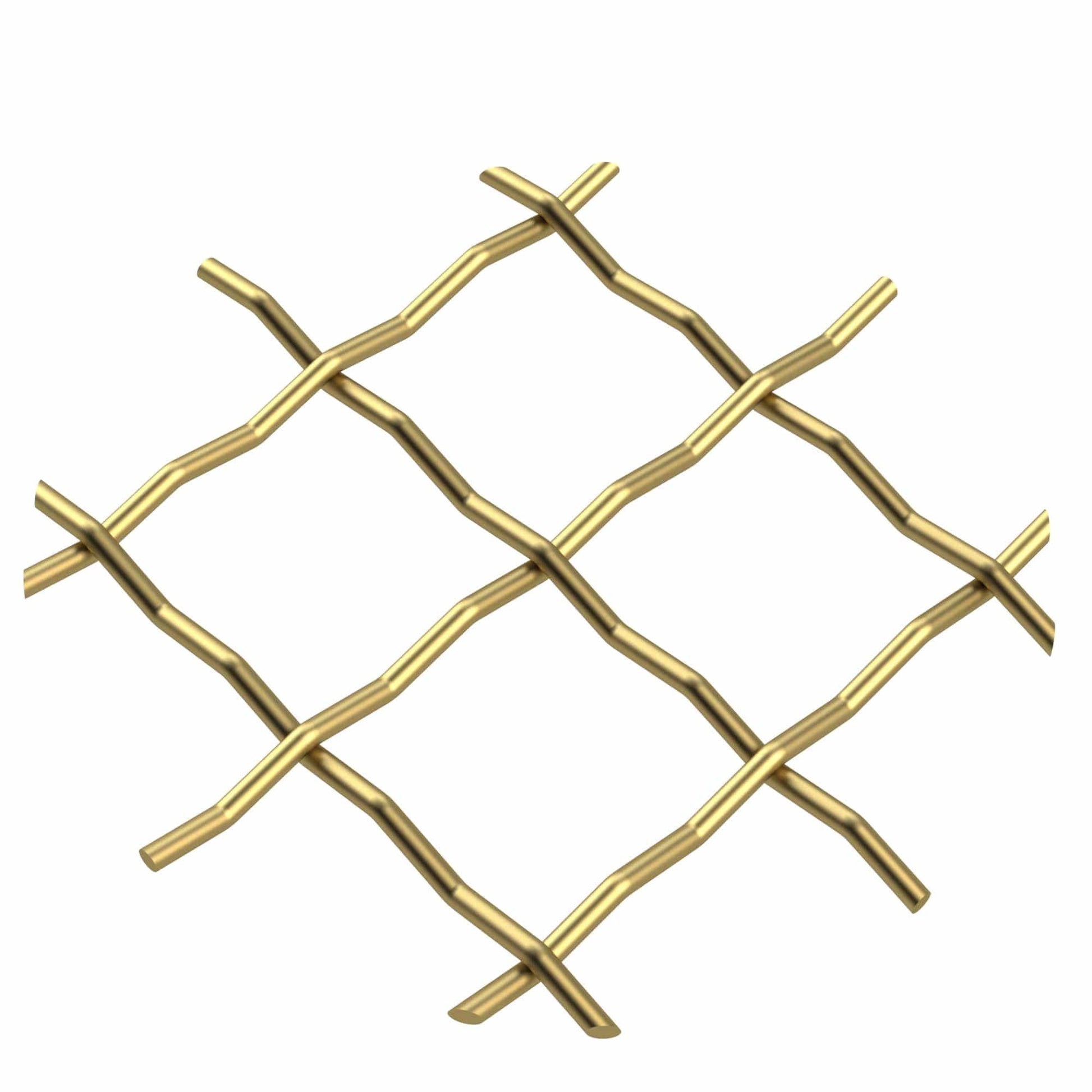 .75" Pressed Single Diamond Decorative Grille - Satin Brass, 18" W x 48" L Sheet alt 75