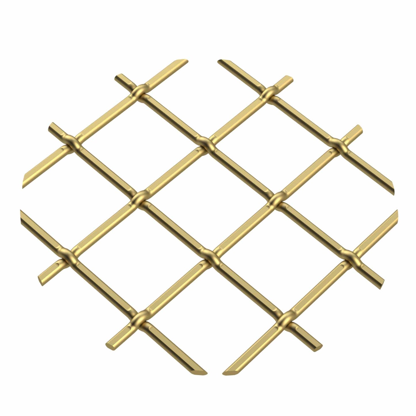 .75" Multi-Crimp Single Diamond Decorative Grille - Satin Brass, 18" W x 48" L Sheet alt 75