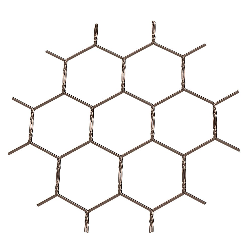 .5" Chicken Wire Decorative Grille - Antique Brass, 34" W x 24" L Sheet alt 5