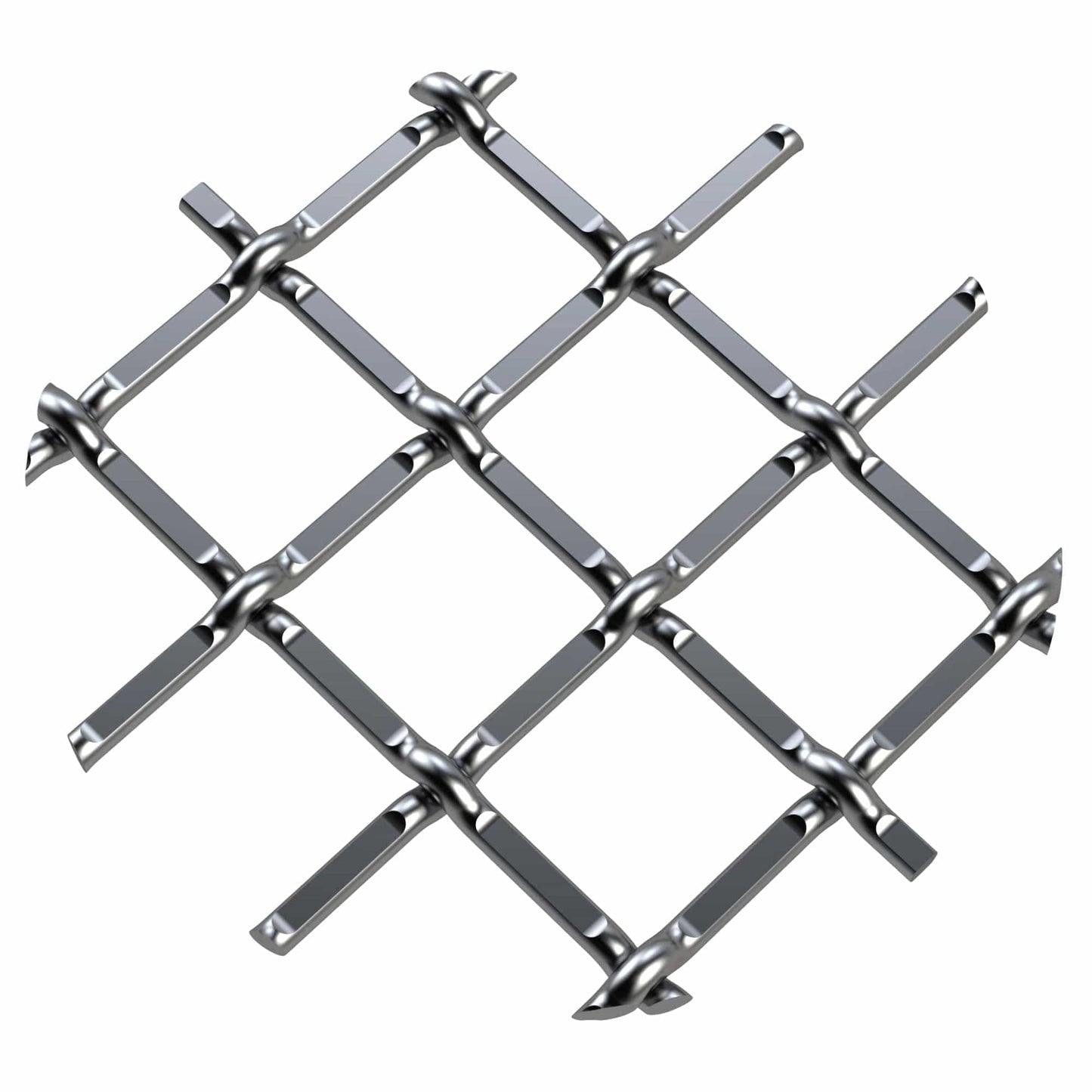 .5" Round Single Diamond Decorative Grille - Satin Nickel, 36" W x 48" L Sheet alt 5