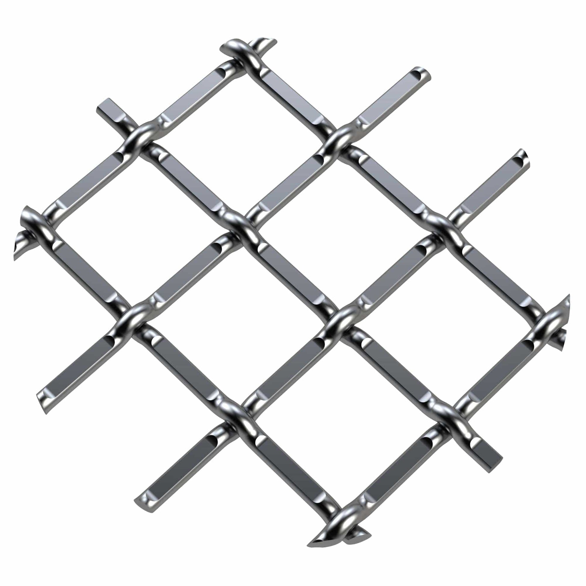 .5" Round Single Diamond Decorative Grille - Satin Nickel, 36" W x 48" L Sheet alt 5