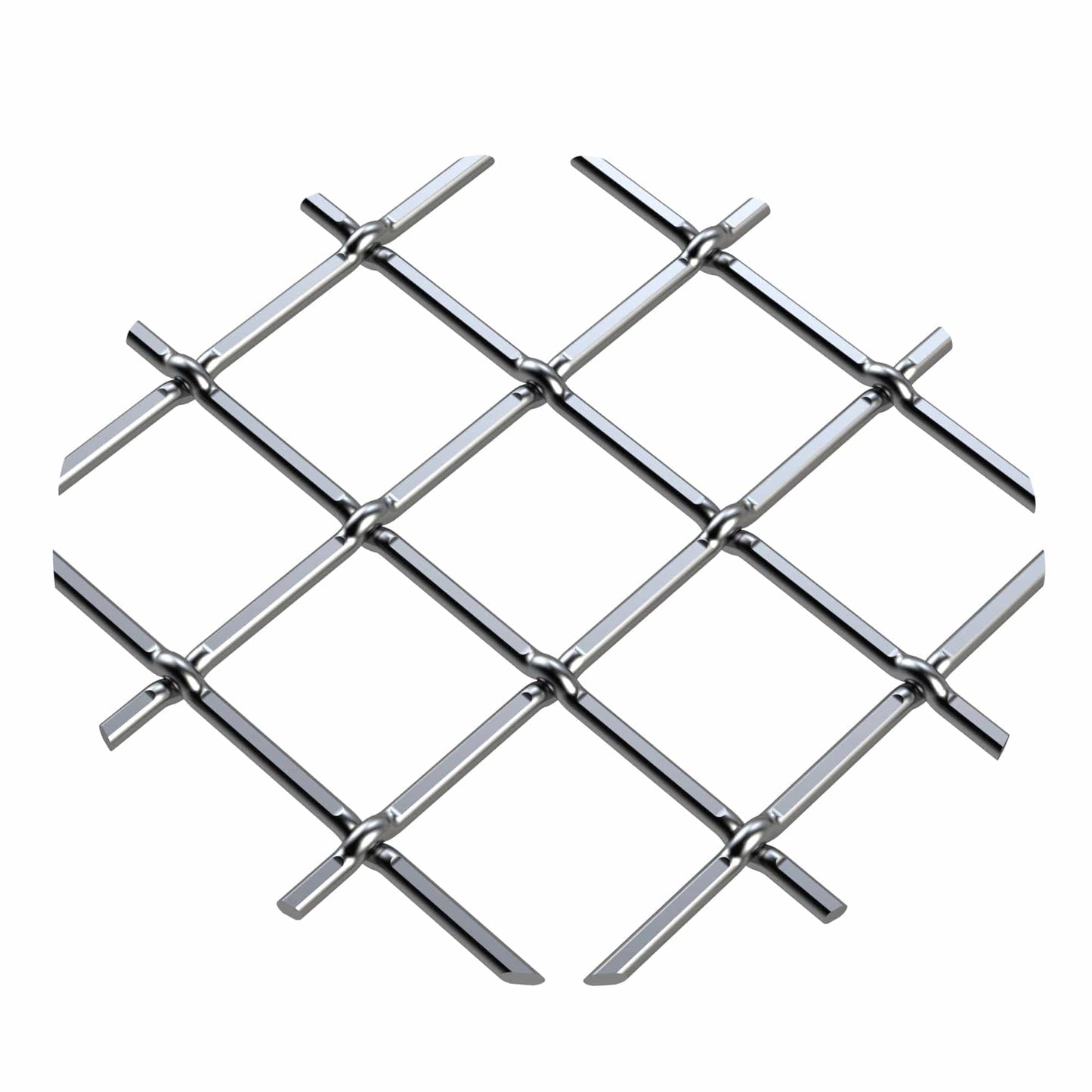 .75" Multi-Crimp Single Diamond Decorative Grille - Satin Nickel, 36" W x 48" L Sheet alt 75