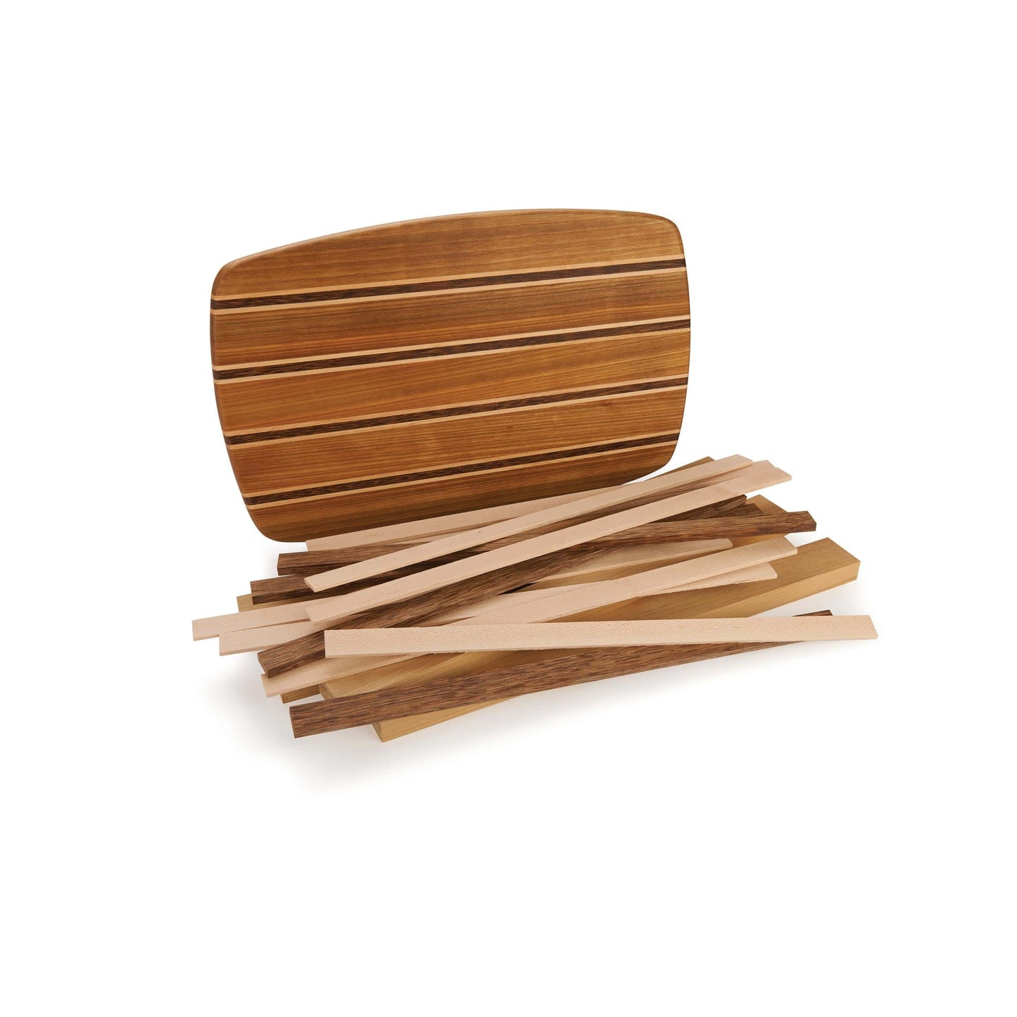Exotic Cutting Board Kit - 3/4" x 10" x 16" - Tauari, Brownheart & Maple alt 0
