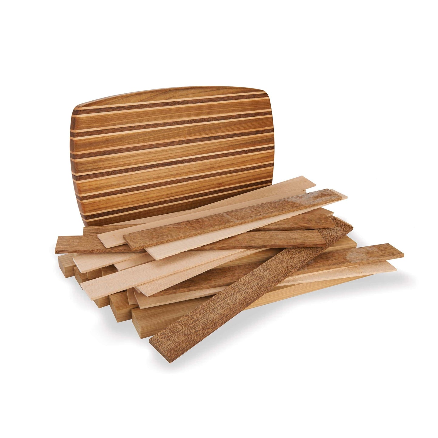 Exotic Cutting Board Kit - 1-1/2" x 10" x 16" - Tauari, Brownheart & Maple alt 0