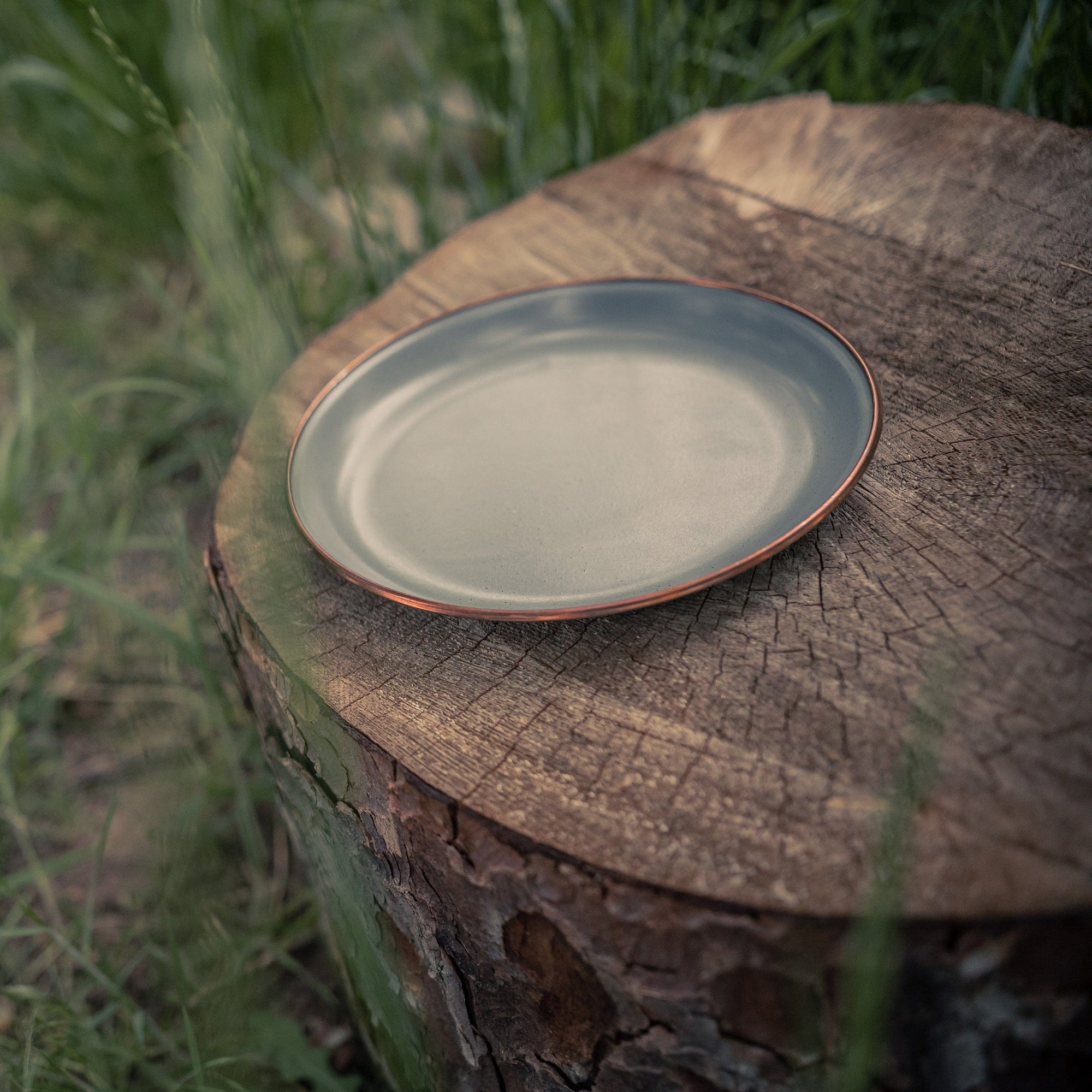 Enamel Salad Plate Set Slate Gray Indoor/Outdoor alt 0
