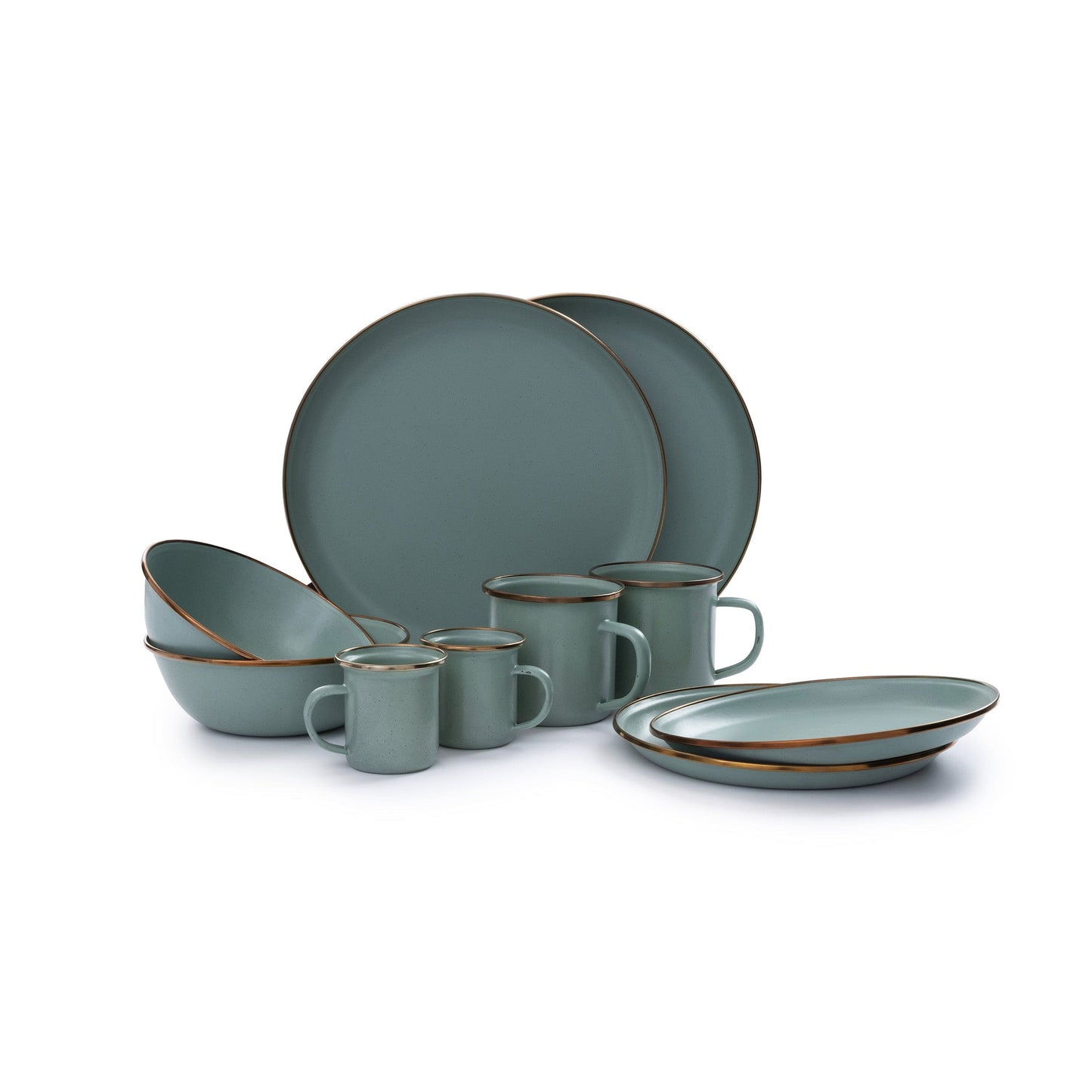Enamel Deep Plate Set Mint Indoor/Outdoor alt 0