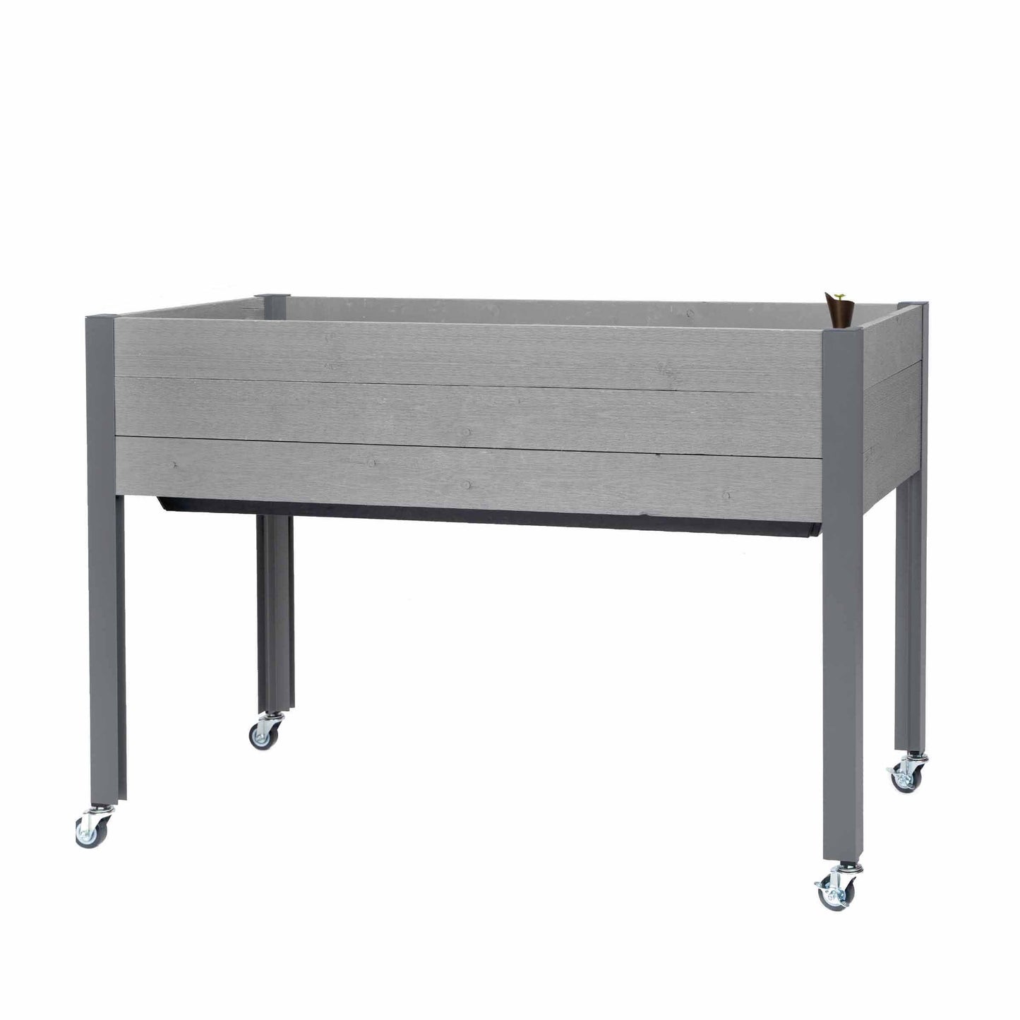 Self-Watering Elevated Planter 21" x 47" x 32"H Gray alt 0