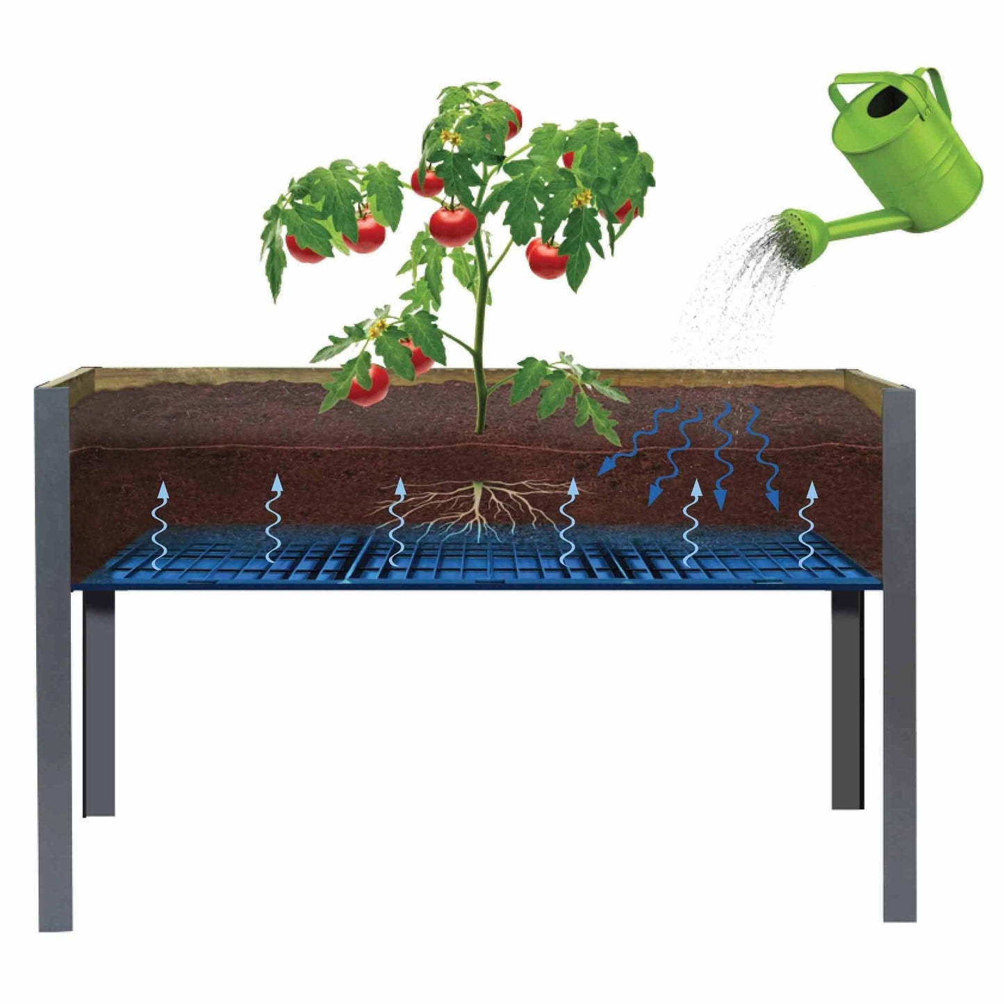 Elevated Planter 21" X 47" X 30"H Gray alt 0