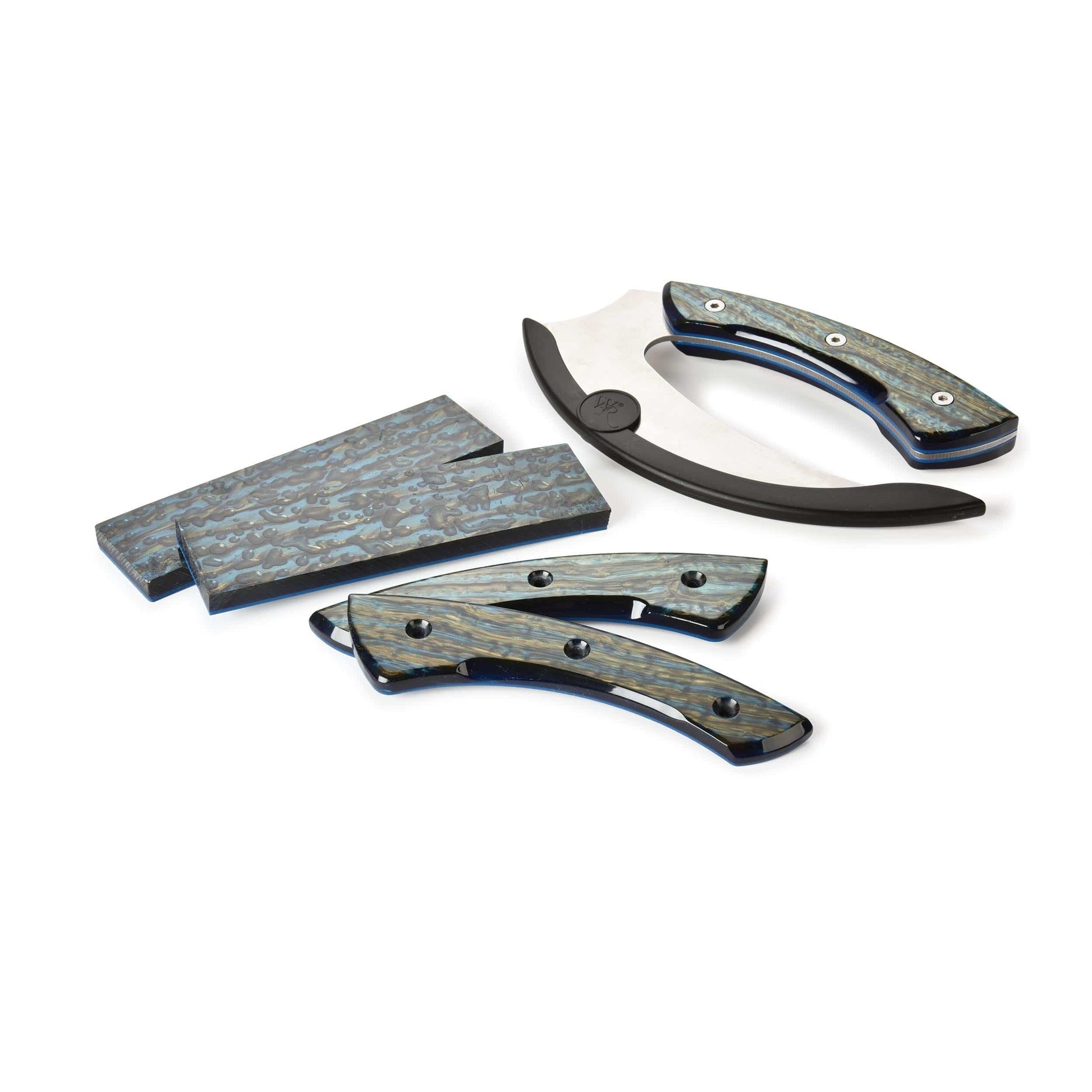 Poly Resin Knife Scales - 15/64" x 2" x 7" - Peacock - Pair alt 0