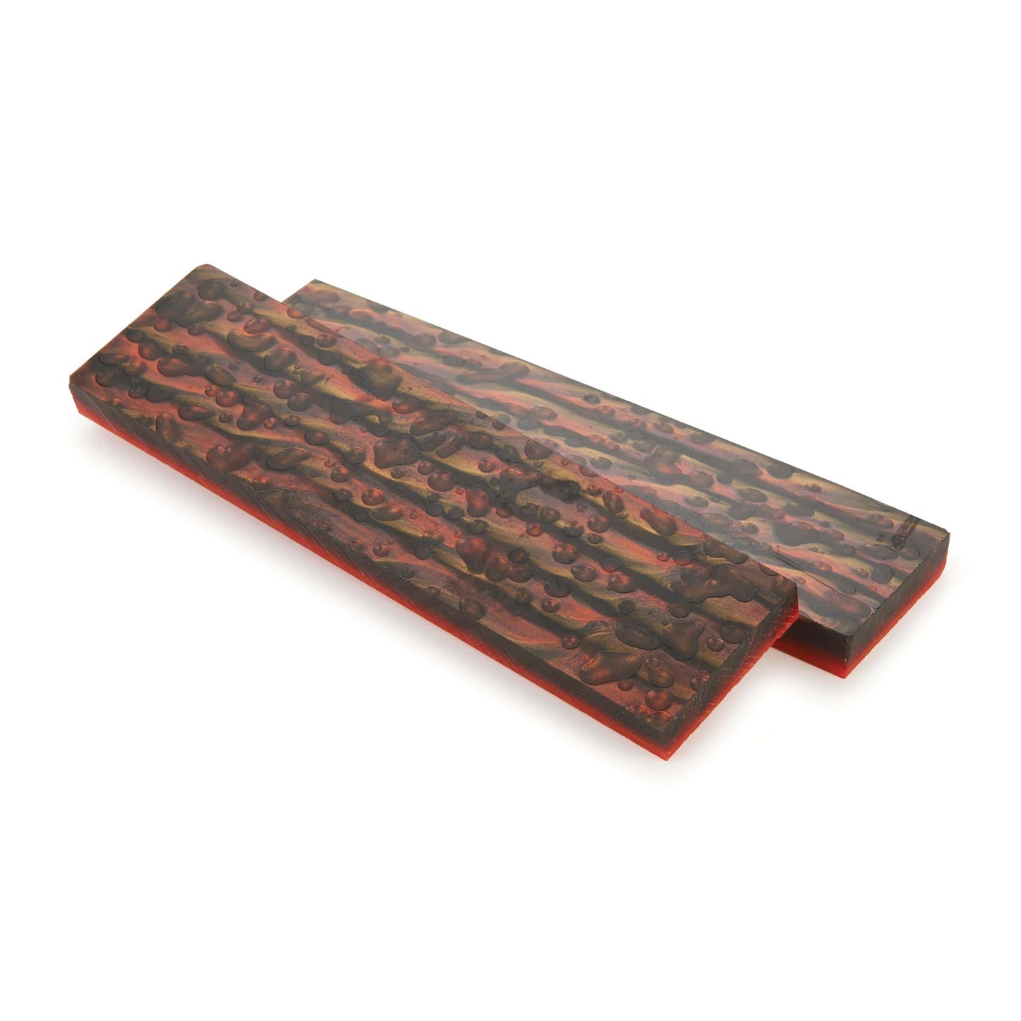 Poly Resin Knife Scales - 3/8" x 2" x 7" - Molten Lava - Pair alt 0
