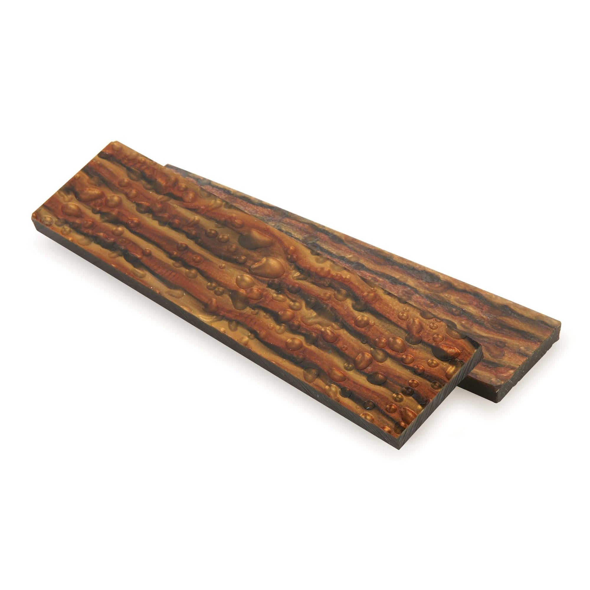 Poly Resin Knife Scales - 15/64" x 2" x 7" - Tigers Eye - Pair alt 0