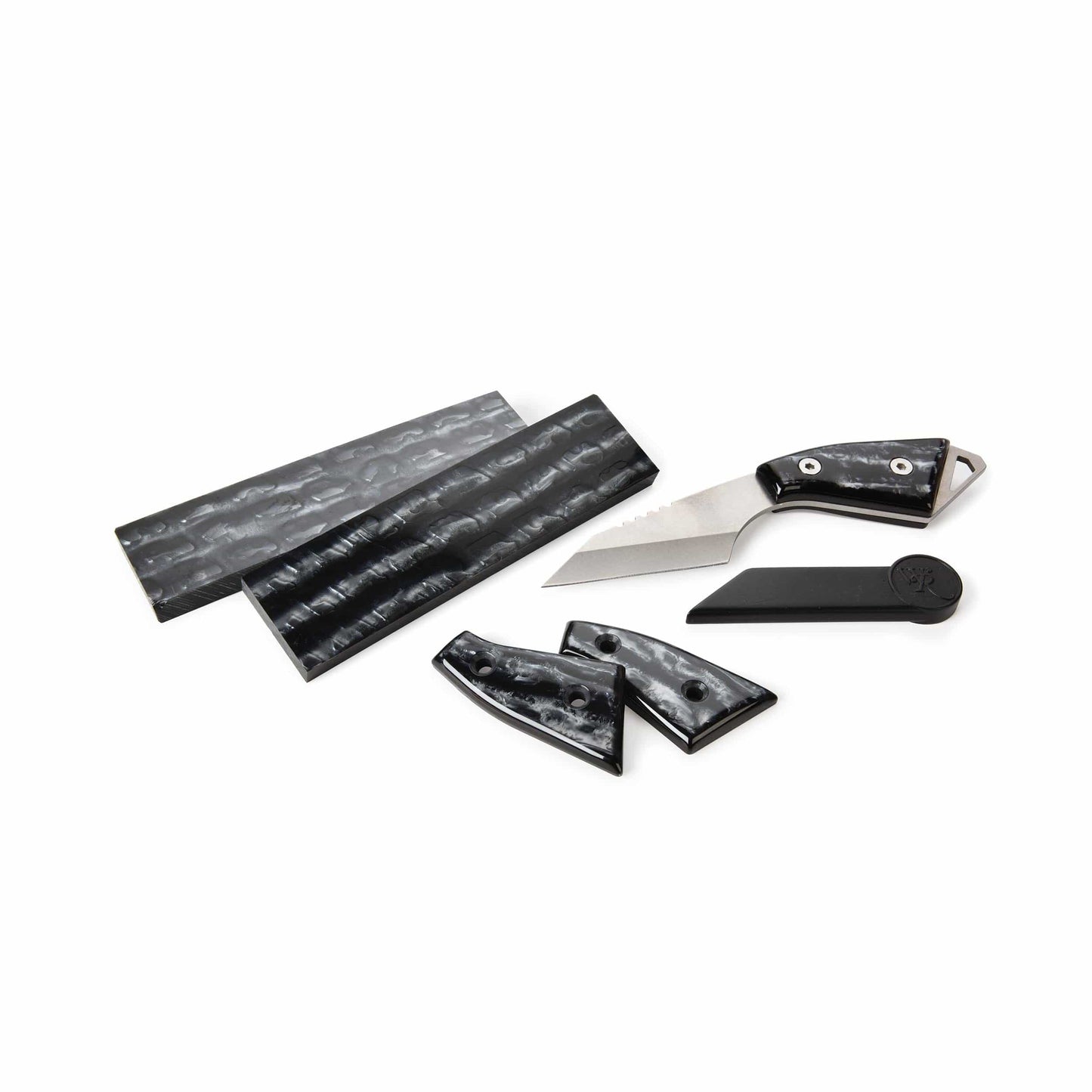 Poly Resin Knife Scales - 15/64" x 2" x 7" - Liquid Silver - Pair alt 0