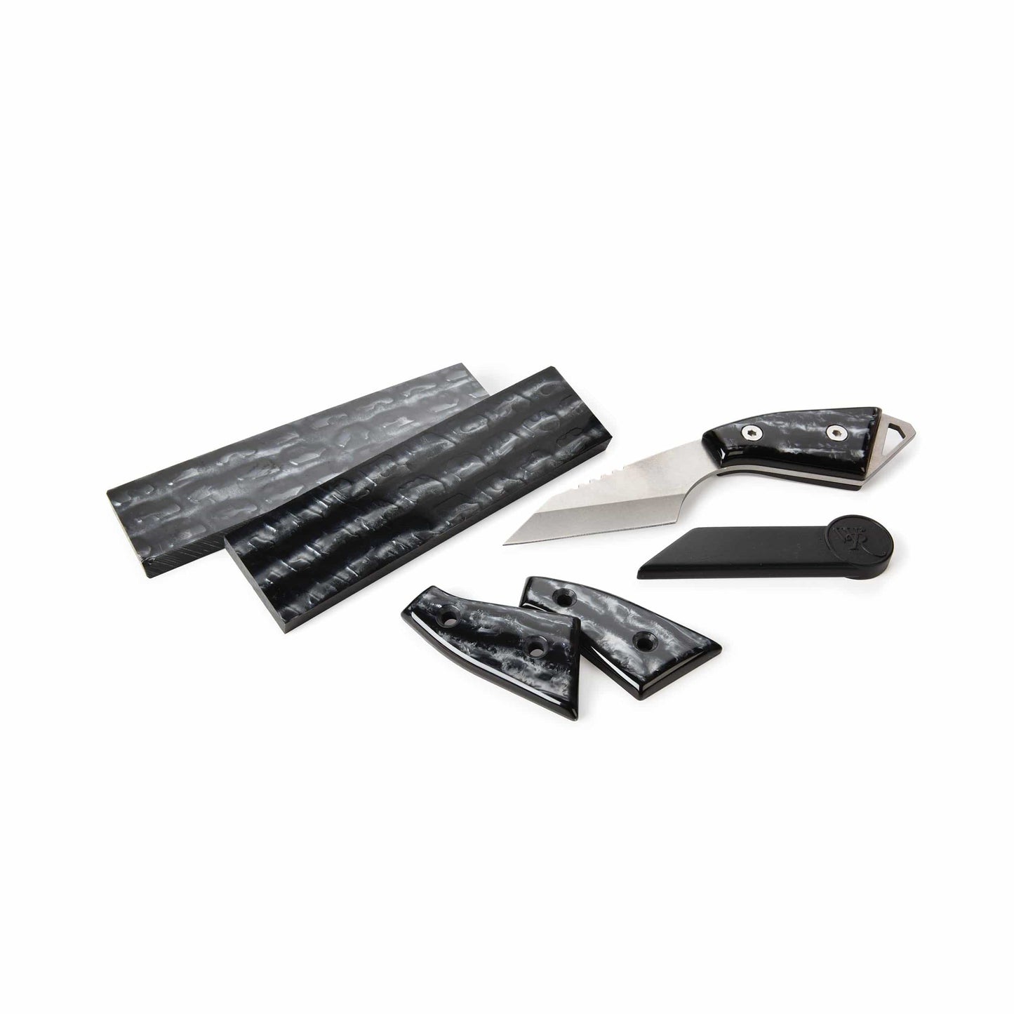 Poly Resin Knife Scales - 3/8" x 2" x 7" - Liquid Silver - Pair alt 0