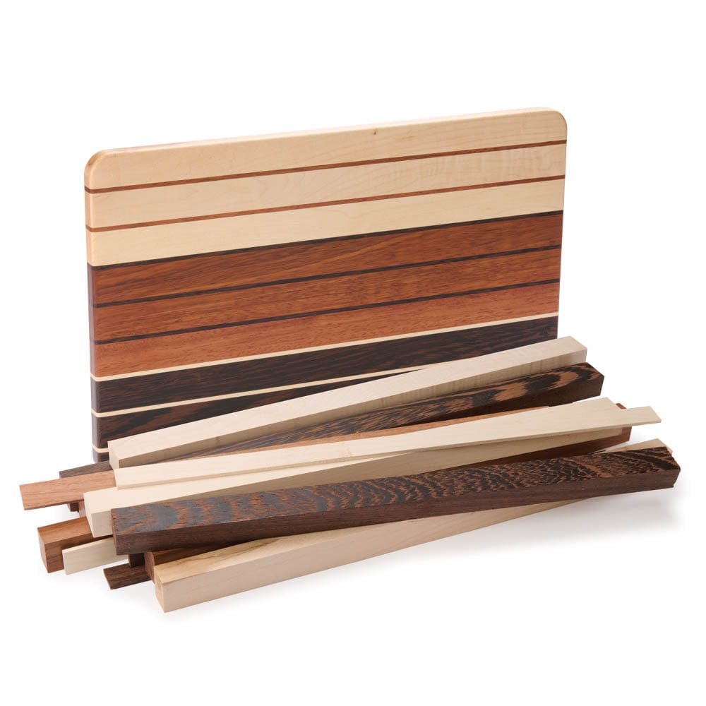 Metropolitan Cutting Board Kit - 3/4" x 10" x 16" - Jatoba, Maple, and Wenge