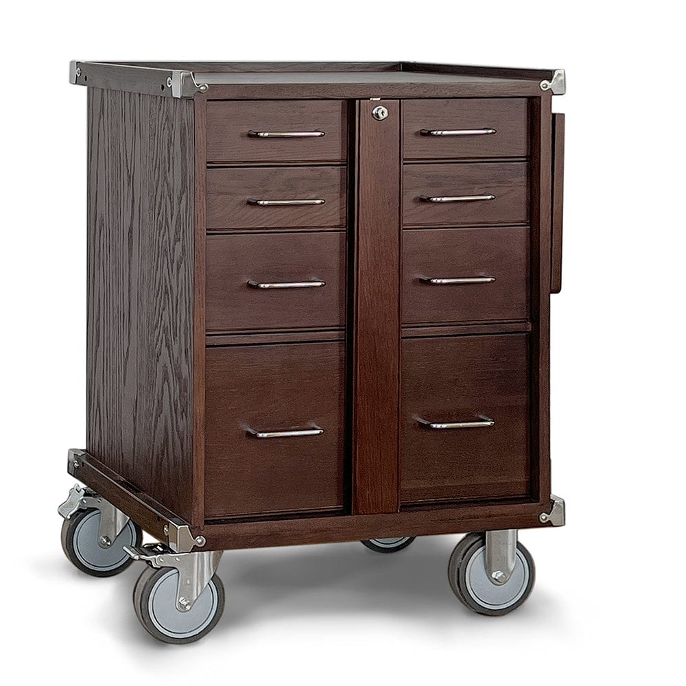 Gerstner International 5-Drawer Large Roller Cabinet - Dark Oak