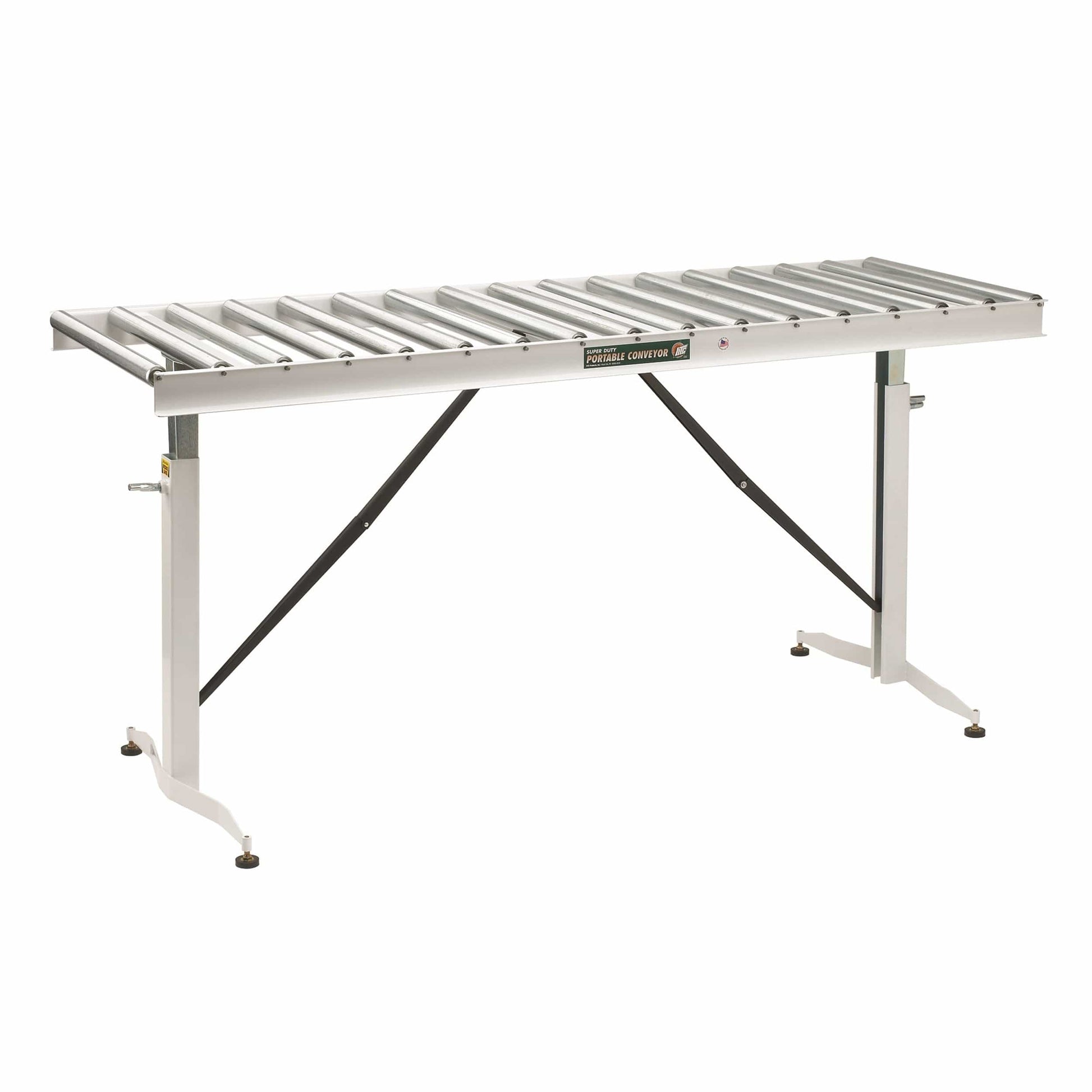 Adjustable Folding Roller Conveyor Table, 66" x 24", HRT-90 alt 0