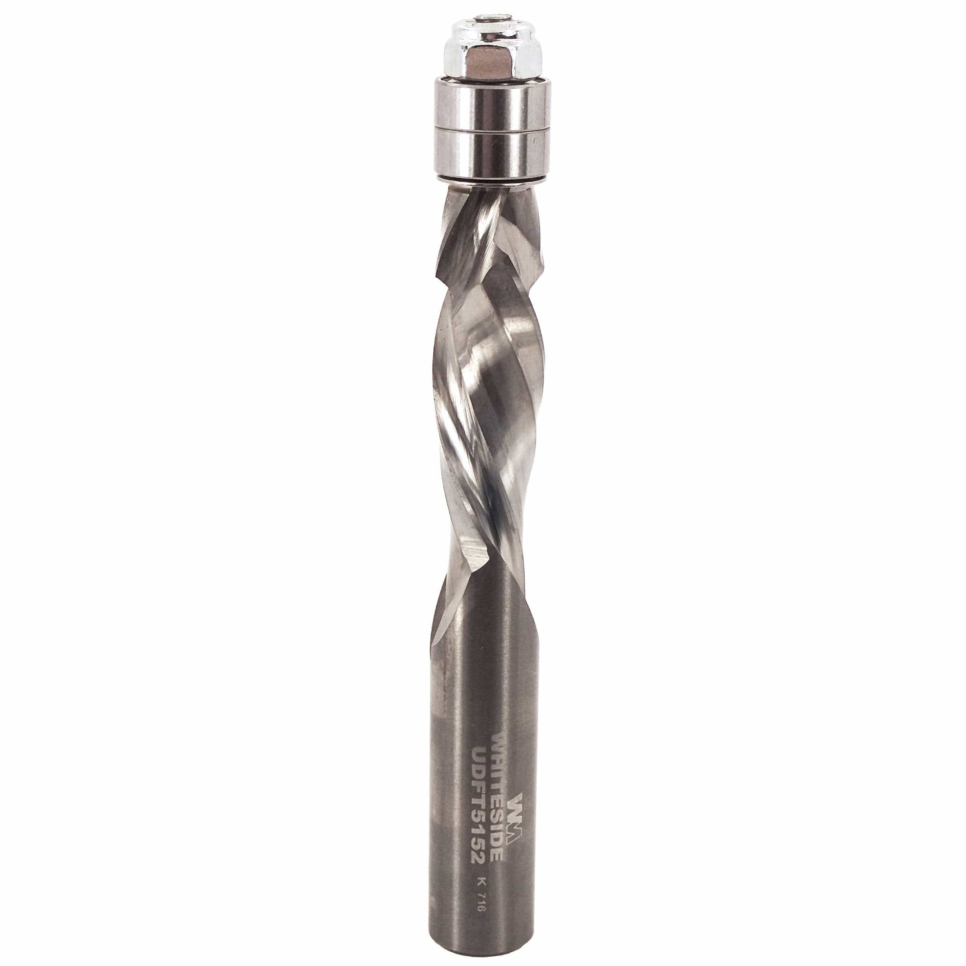 UDFT5152 Flush Trim Compression Cut Spiral Router Bit 1/2" D X 1-1/2" CL 1/2" SH 4-1/4" OL alt 0