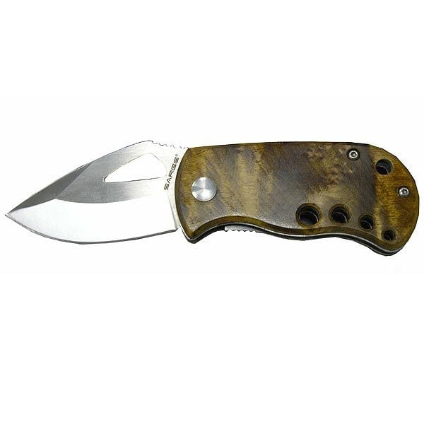 Single Blade Liner Lock Wood Folder Knife, Model SK-501MB alt 0