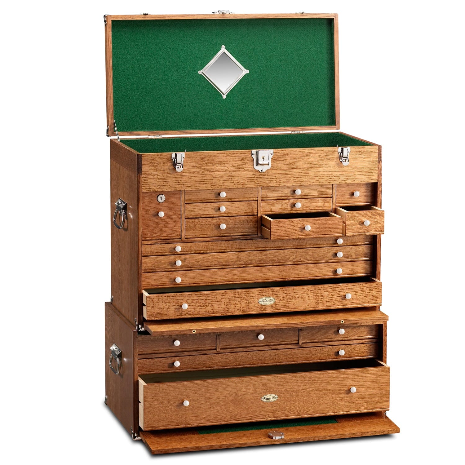 Ultimate USA Treasure Chest and Base Set in Quarter Sawn Golden Oak alt 0