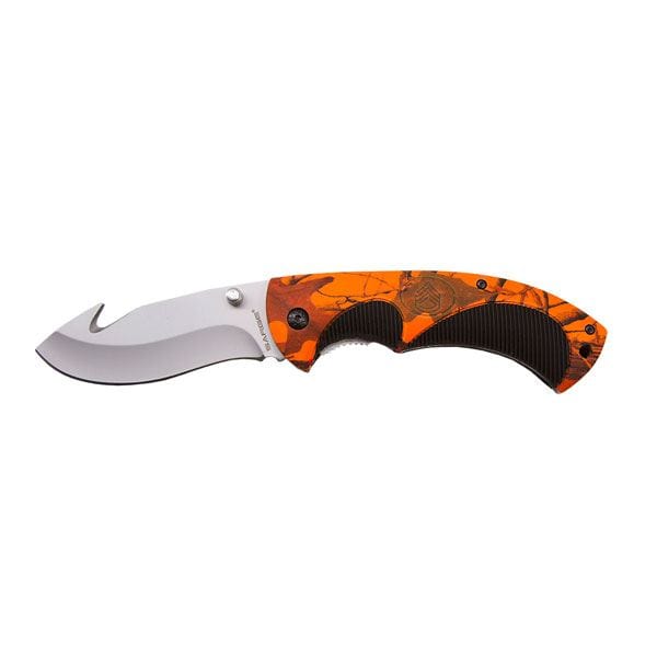 Hi-Visibility Camouflage Folding Gut Hook Knife, Model SK-909HV alt 0