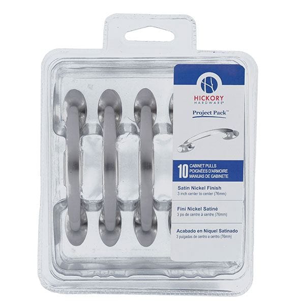 3" Luna Cabinet Pull Project Pack, Satin Nickel, 10 pieces alt 0