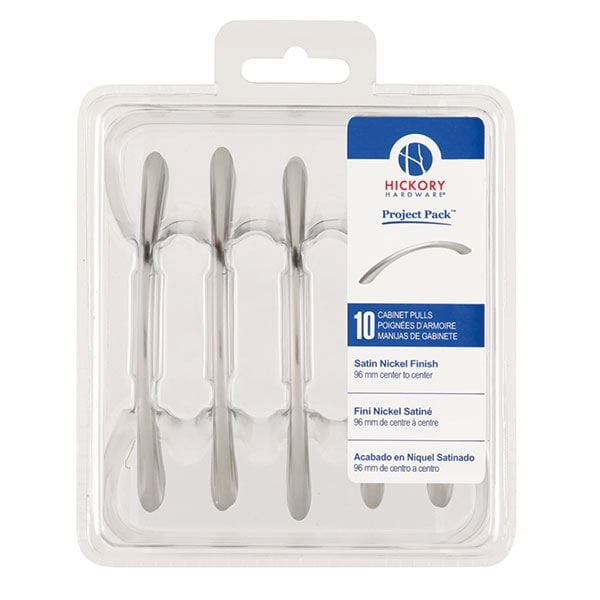 96mm Metropolis Cabinet Pull Project Pack, Satin Nickel, 10 pieces alt 0