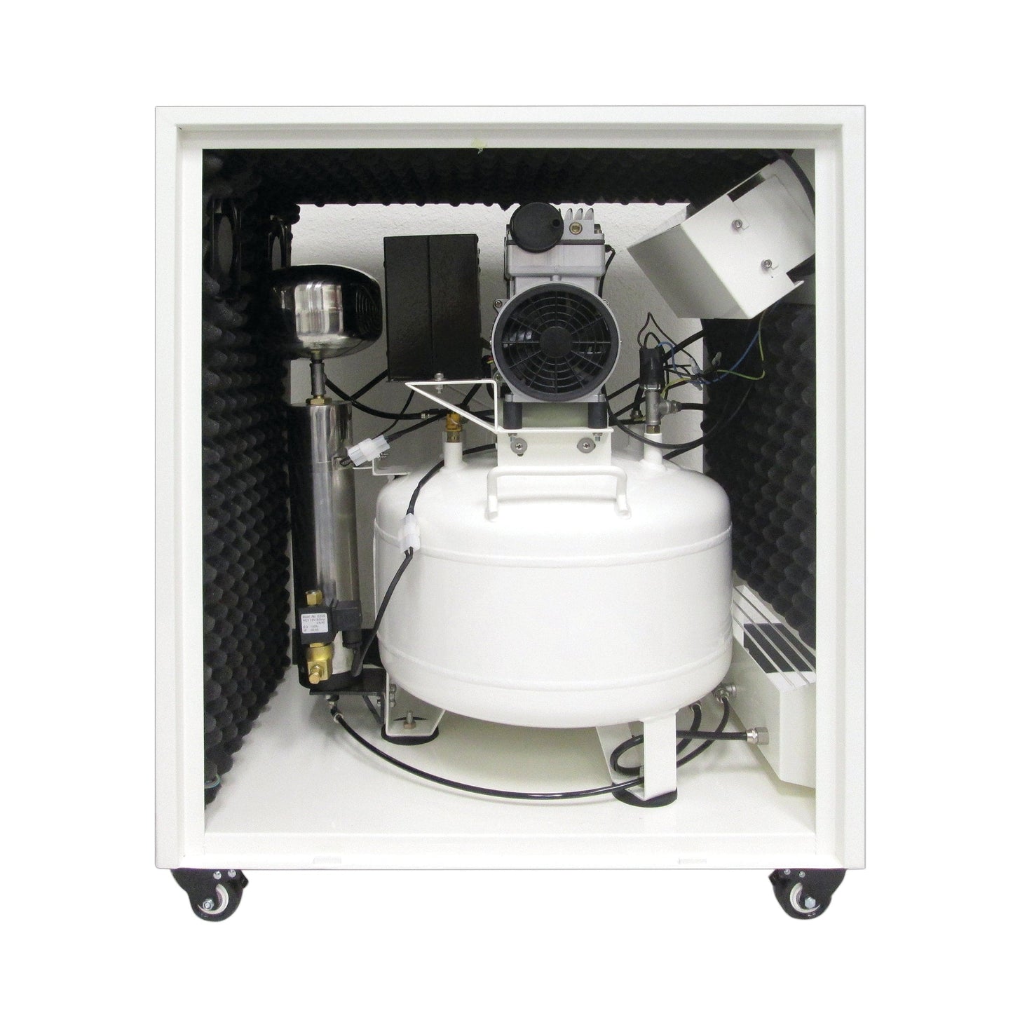 1HP 8 Gallon Oil-Free Steel Tank Air Compressor in Soundproof Cabinet alt 0