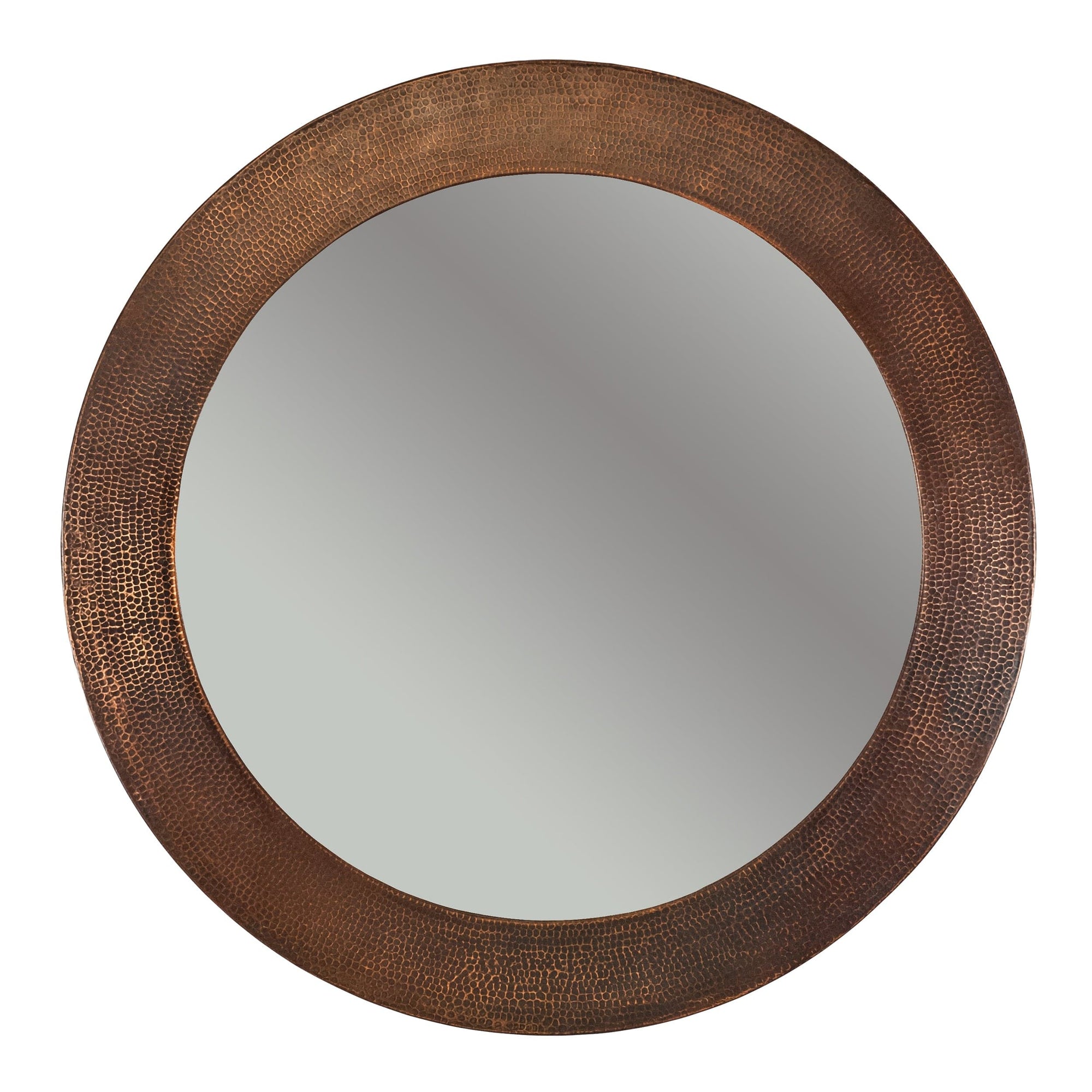 34" Hand Hammered Round Mirror alt 0