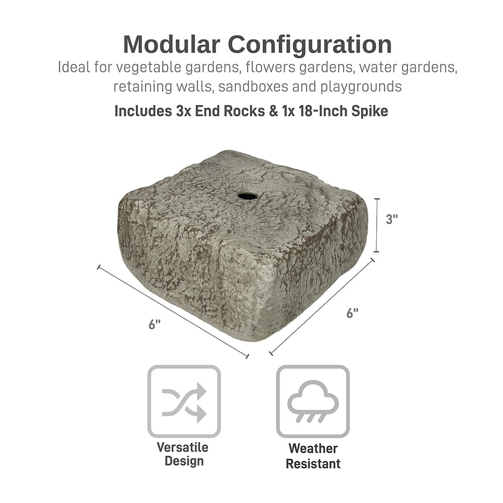 Rock Lock Raised Garden Bed End Rock Pack