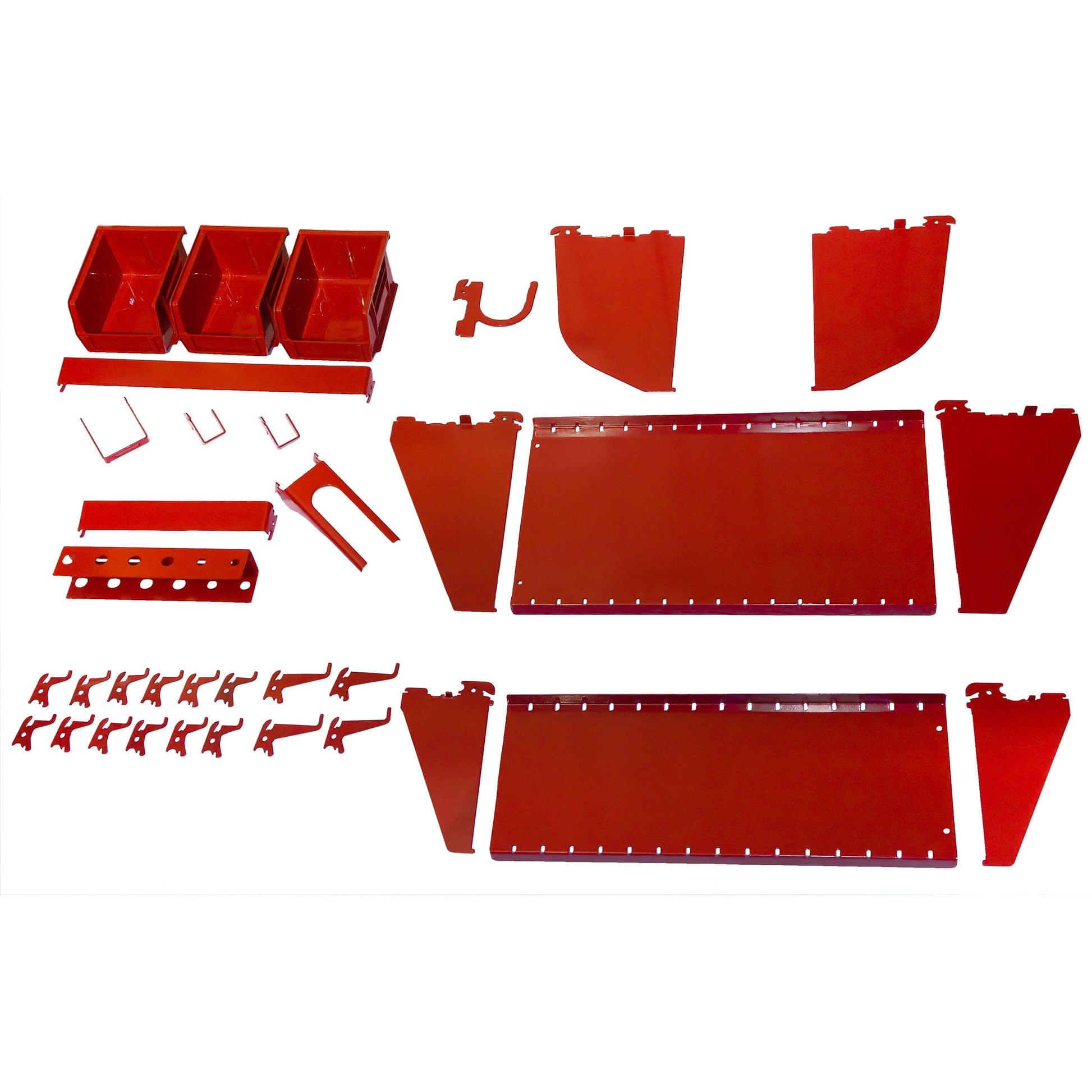 Slotted Tool Board Workstation Accessory Kit for Wall Control Pegboard, Red alt 0