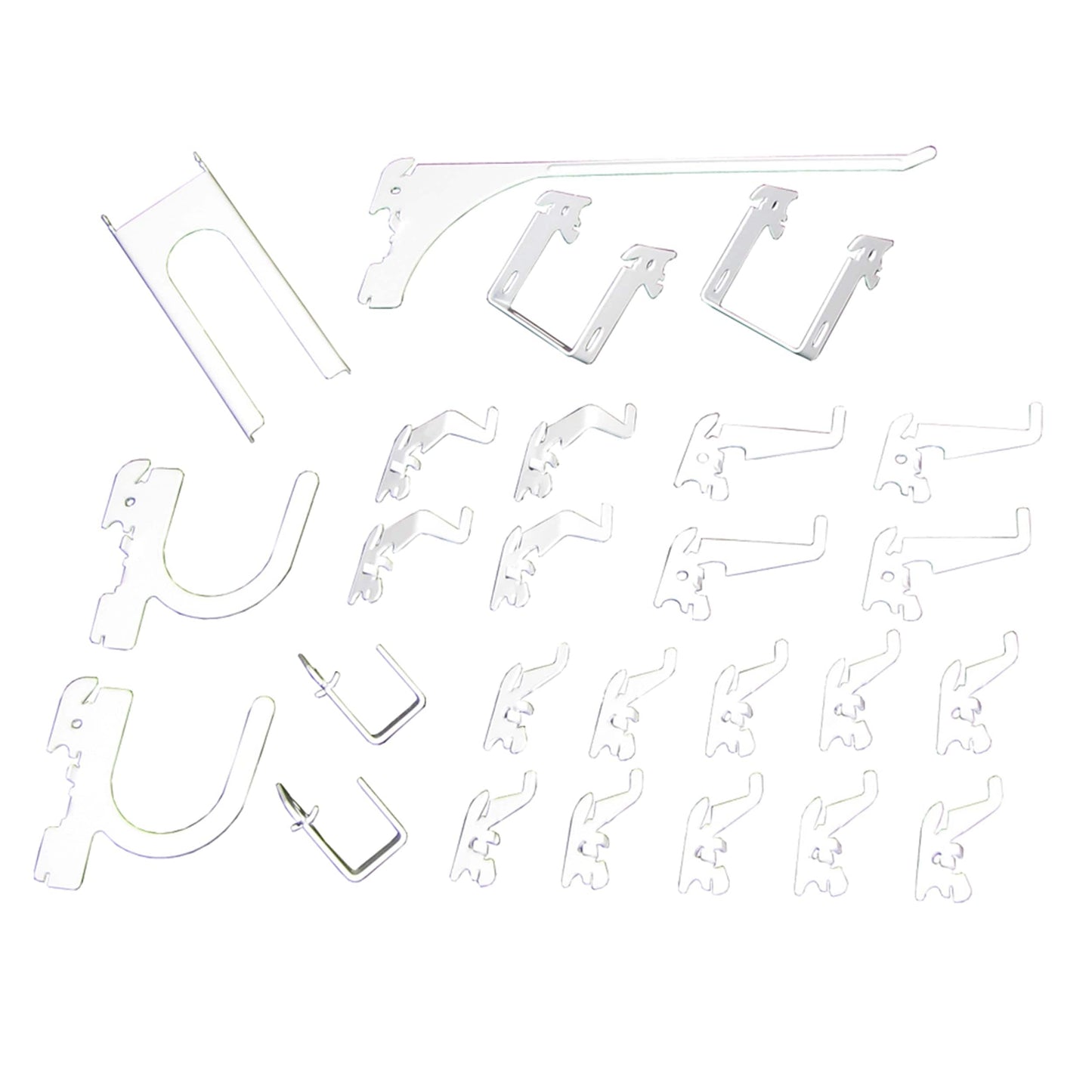 Slotted Metal Pegboard Hook Kit - White Toolboard Hooks alt 0