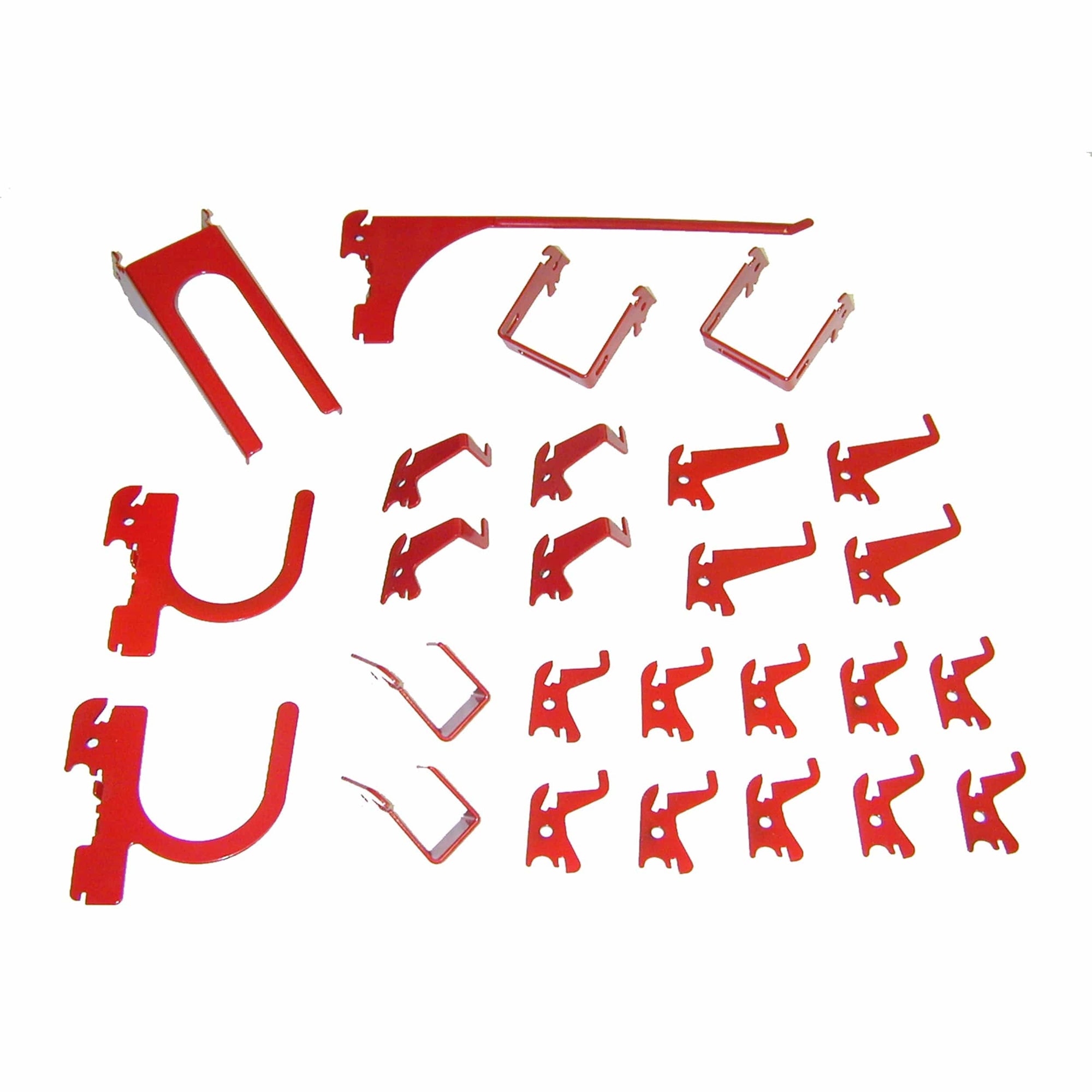 Slotted Metal Pegboard Hook Kit - Red Toolboard Hooks alt 0