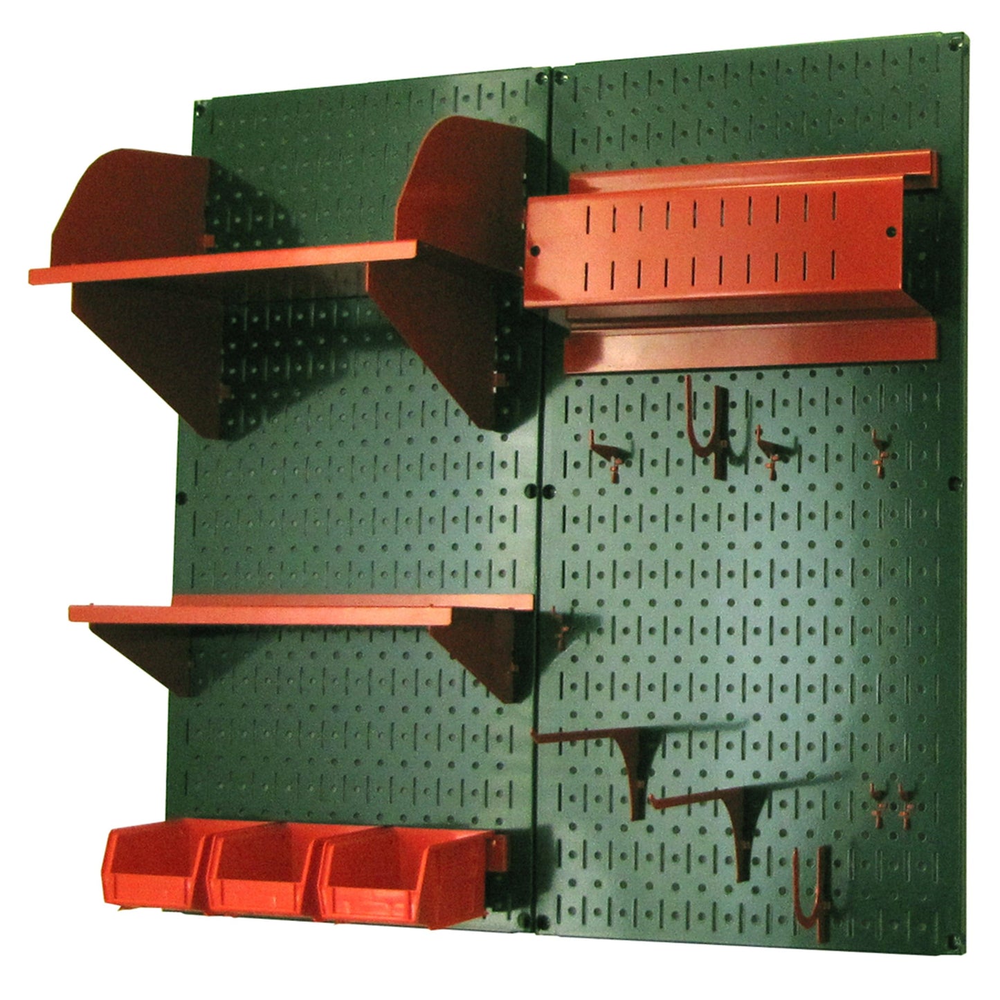 Pegboard Hobby Craft Pegboard Organizer Storage Kit with Green Pegboard and Red Accessories alt 0