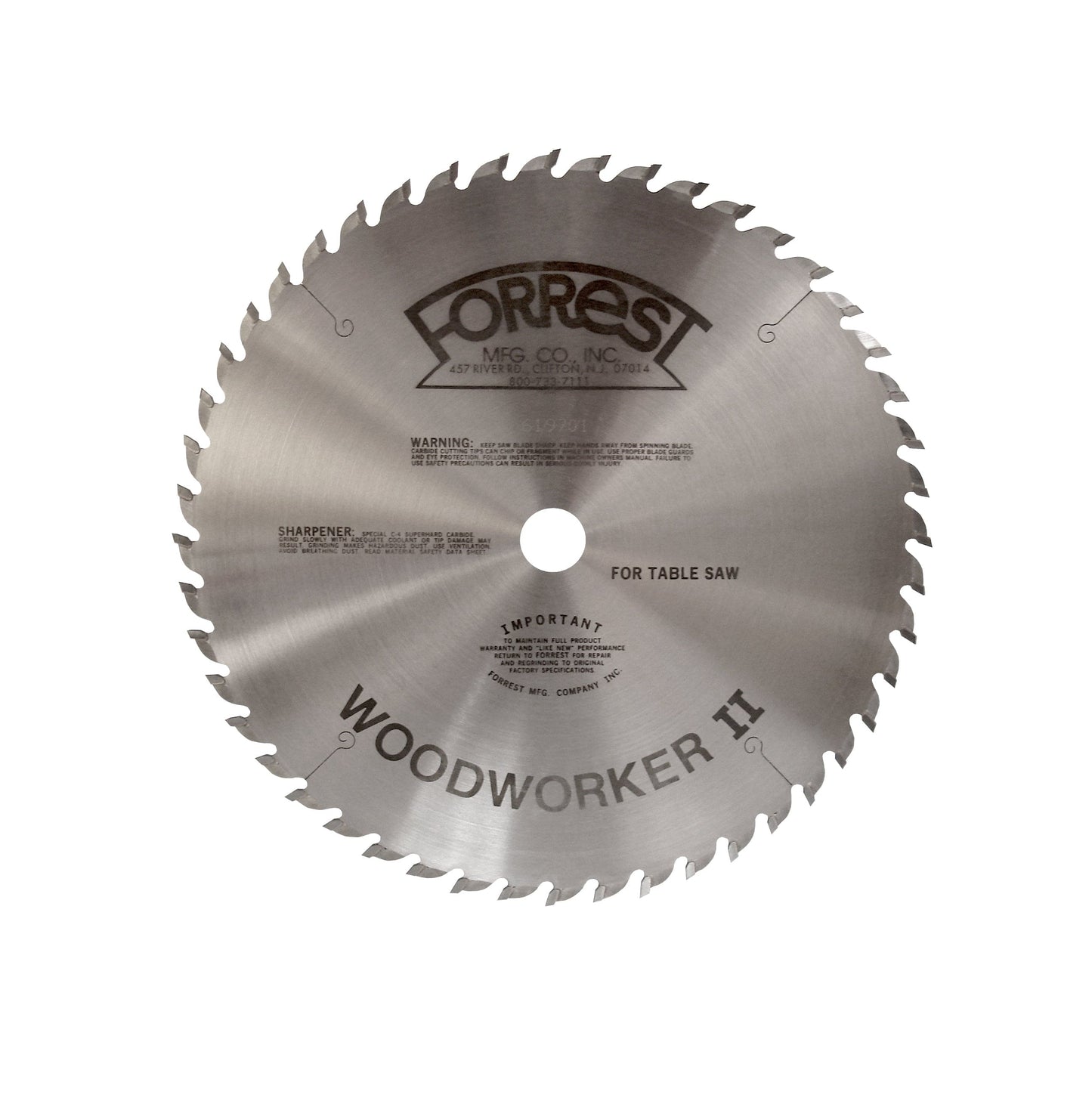 WW12487125 Woodworker II Saw Blade, 12" x 48T, .125" Kerf x 1" Bore, ATB alt 0